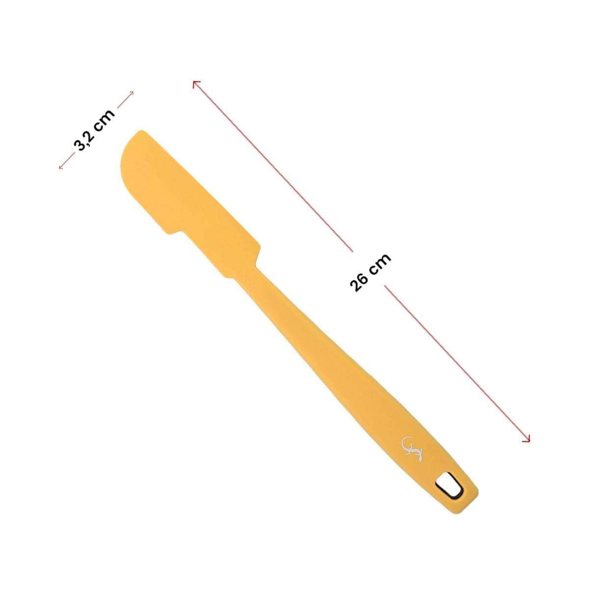 Lurch - Platin Silikon Mini Hamur Kazıyıcı 26 cm Sarı - Yanmaz, Yapışmaz, Bükülmez, Çizmez, Tat ve Koku Bırakmaz - 240045
