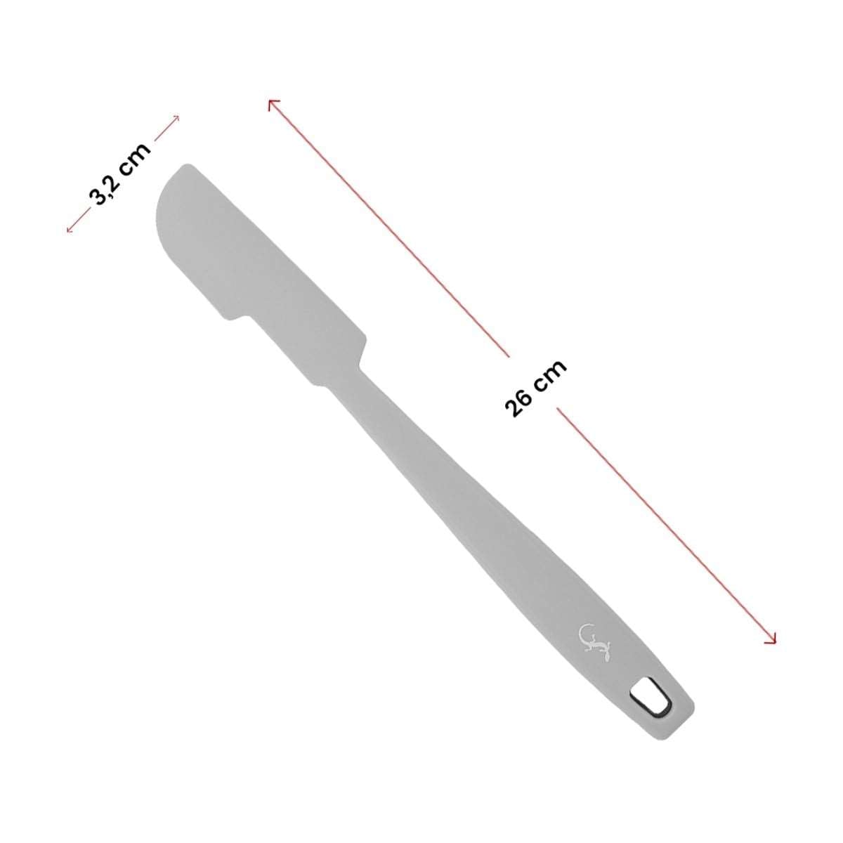 Lurch - Platin Silikon Mini Hamur Kazıyıcı 26 cm Açık Gri - Yanmaz, Yapışmaz, Bükülmez, Çizmez, Tat ve Koku Bırakmaz - 240005