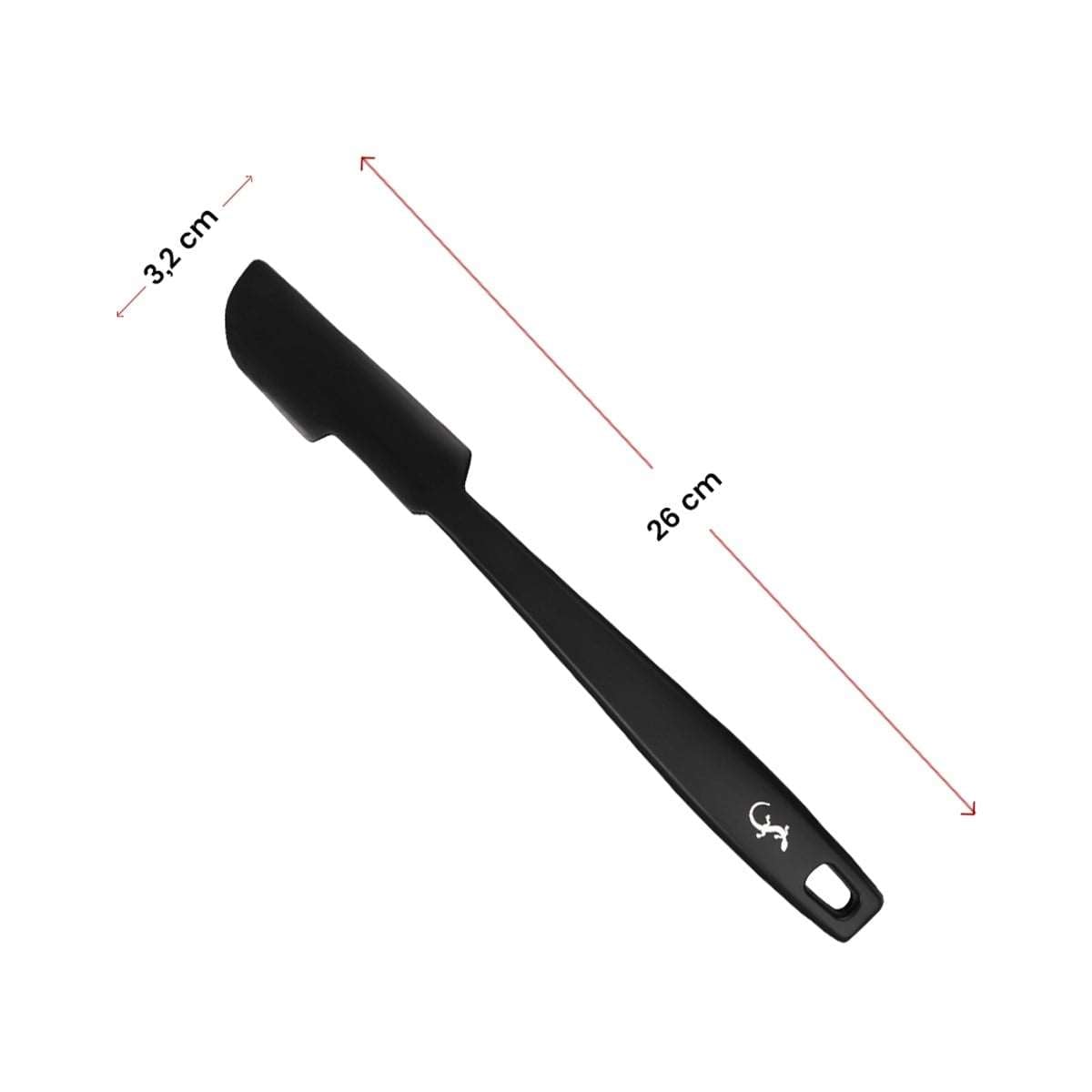 Lurch - Platin Silikon Mini Hamur Kazıyıcı 26 cm Siyah - Yanmaz, Yapışmaz, Bükülmez, Çizmez, Tat ve Koku Bırakmaz - 240605