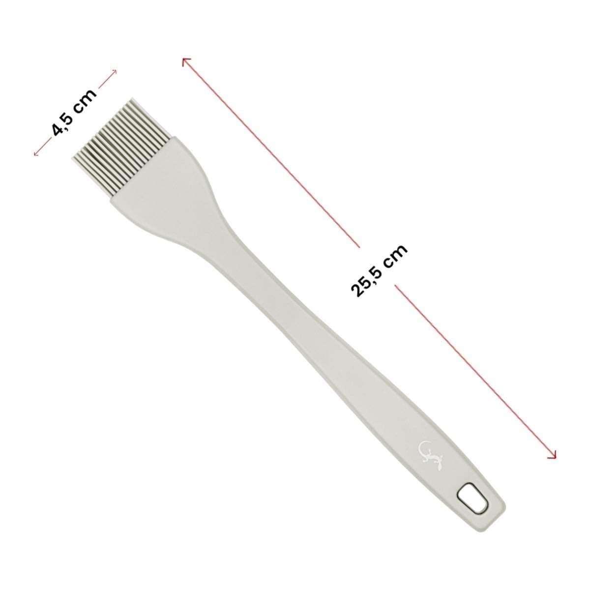 Lurch - Platin Silikon Pasta Fırçası  25,5 cm Açık Gri -  Yanmaz, Yapışmaz, Bükülmez, Çizmez, Tat ve Koku Bırakmaz - 240011