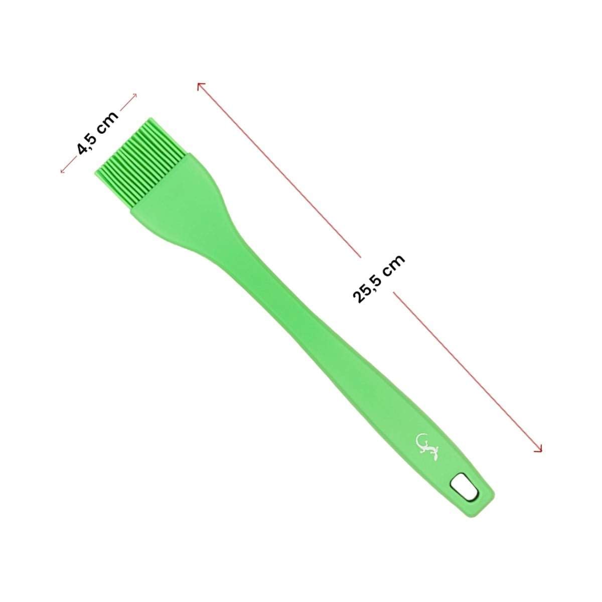 Lurch - Platin Silikon Pasta Fırçası 25,5 cm Yeşil - Yanmaz, Yapışmaz, Bükülmez, Çizmez, Tat ve Koku Bırakmaz - 240091