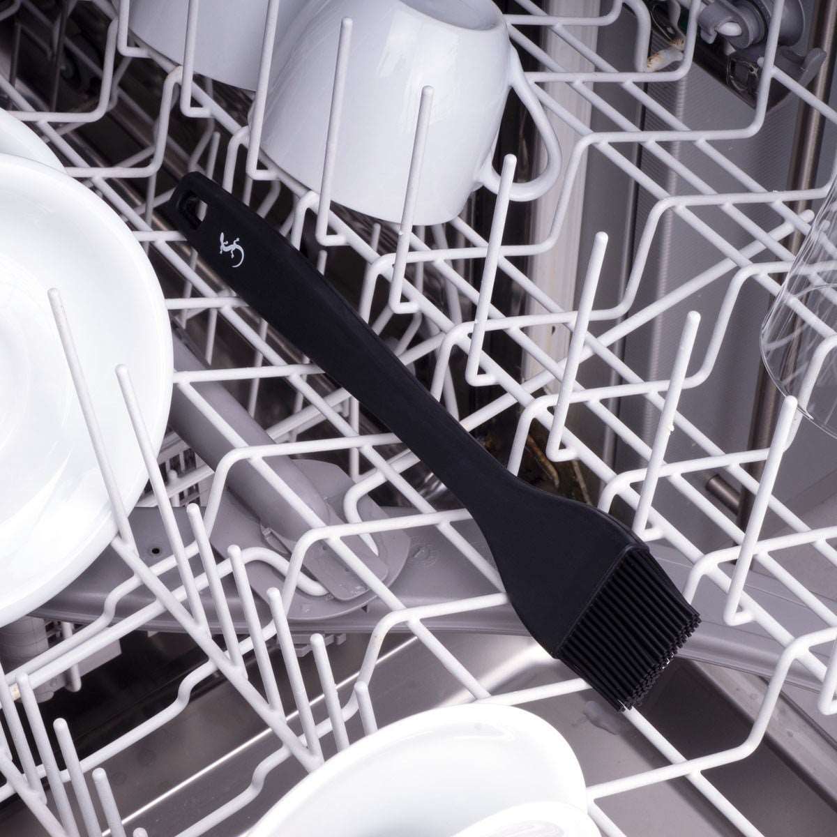 Lurch - Platin Silikon Pasta Fırçası 25,5 cm Siyah - Yanmaz, Yapışmaz, Bükülmez, Çizmez, Tat ve Koku Bırakmaz - 240611