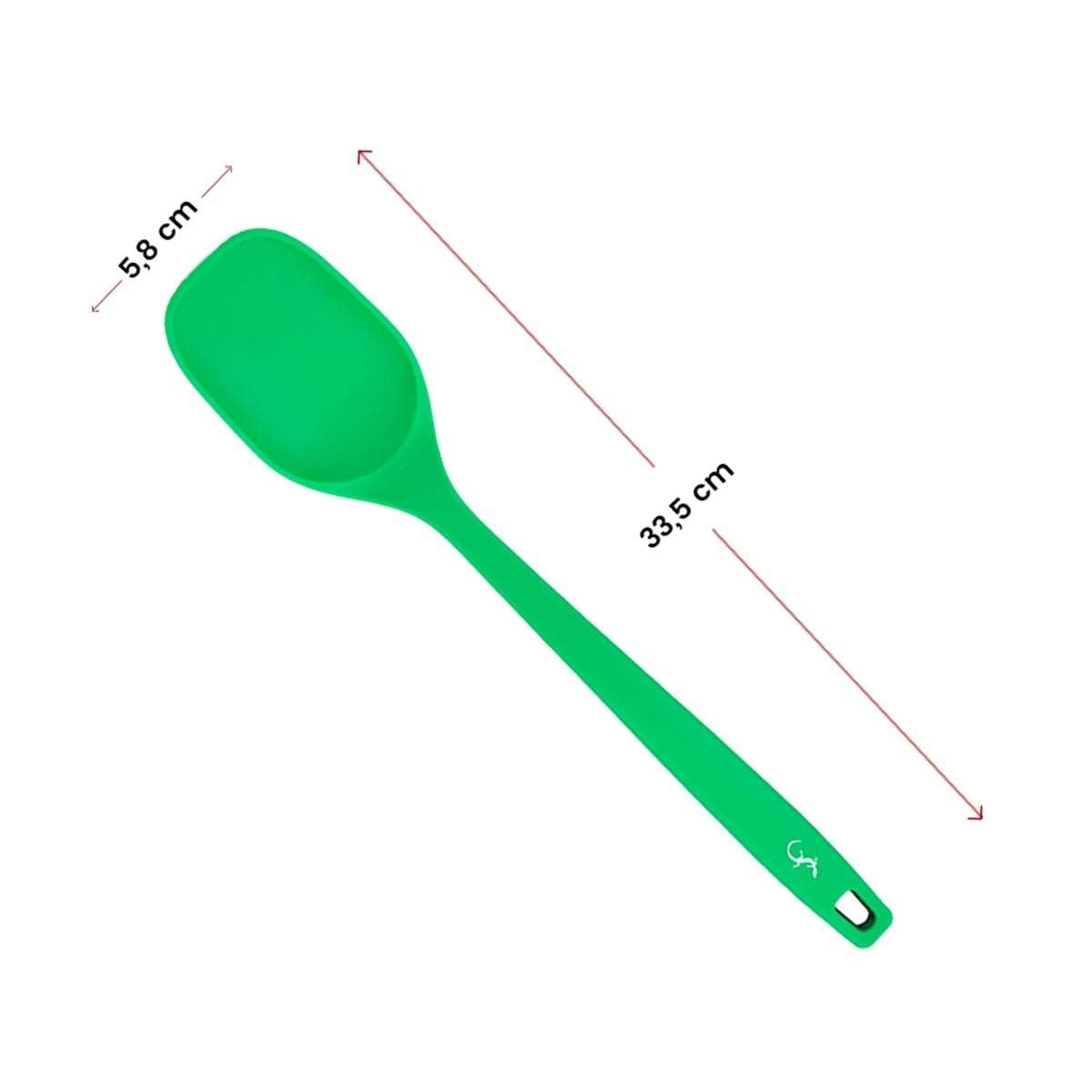 Lurch - Platin Silikon Servis Kaşığı 33,5 cm Yeşil - Yanmaz, Yapışmaz, Bükülmez, Çizmez, Tat ve Koku Bırakmaz - 240094