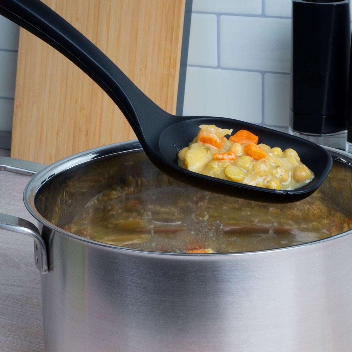 Lurch - Platin Silikon Servis Kaşığı 33,5 cm Siyah - Yanmaz, Yapışmaz, Bükülmez, Çizmez, Tat ve Koku Bırakmaz - 240614