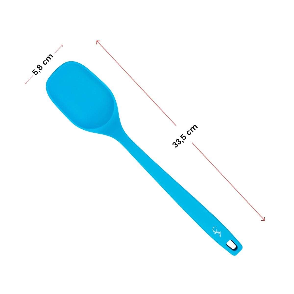 Lurch - Platin Silikon Servis Kaşığı 33,5 cm Mavi - Yanmaz, Yapışmaz, Bükülmez, Çizmez, Tat ve Koku Bırakmaz - 240114