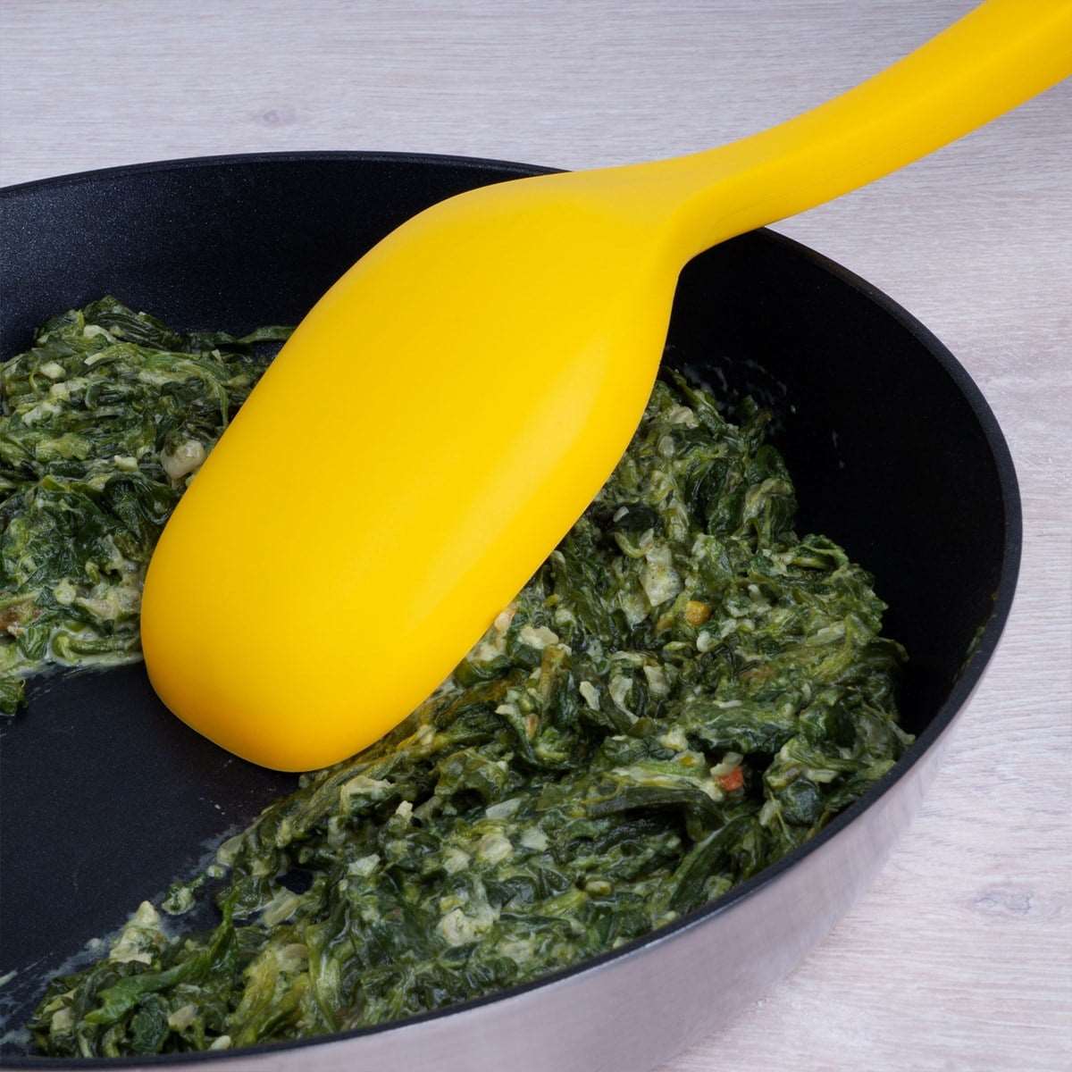Lurch - Platin Silikon Servis Kaşığı 33,5 cm Sarı - Yanmaz, Yapışmaz, Bükülmez, Çizmez, Tat ve Koku Bırakmaz - 240054