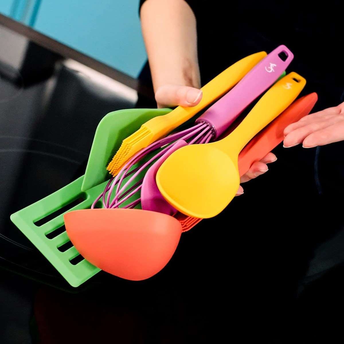 Lurch - Platin Silikon Servis Kaşığı 33,5 cm Açık Gri - Yanmaz, Yapışmaz, Bükülmez, Çizmez, Tat ve Koku Bırakmaz - 240014