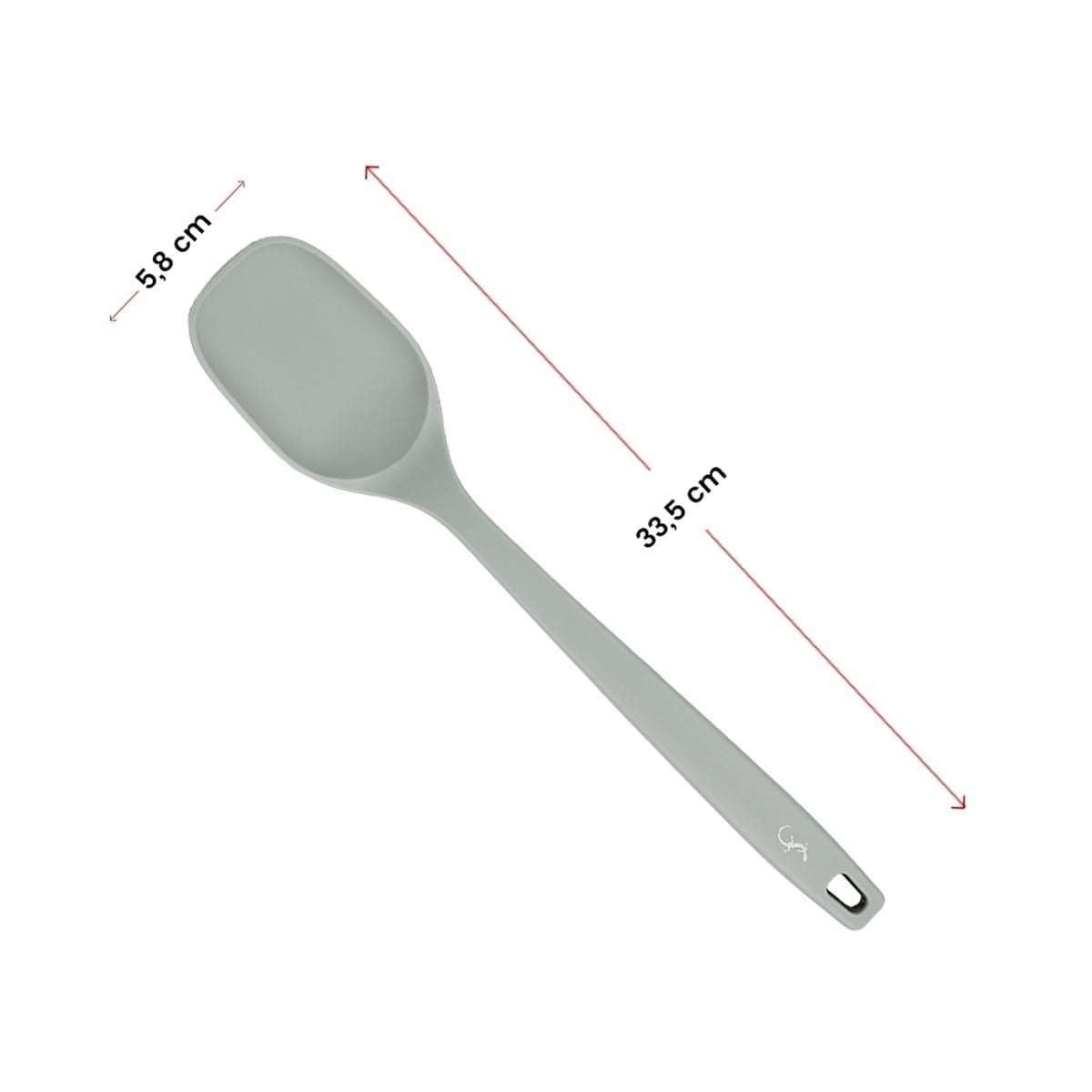 Lurch - Platin Silikon Servis Kaşığı 33,5 cm Açık Gri - Yanmaz, Yapışmaz, Bükülmez, Çizmez, Tat ve Koku Bırakmaz - 240014