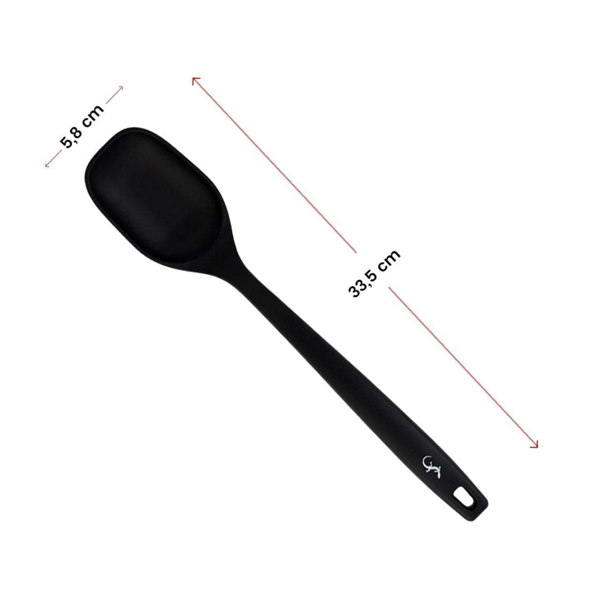 Lurch - Platin Silikon Servis Kaşığı 33,5 cm Siyah - Yanmaz, Yapışmaz, Bükülmez, Çizmez, Tat ve Koku Bırakmaz - 240614