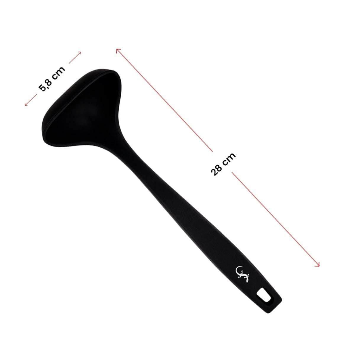Lurch - Platin Silikon Sos Kepçesi 28 cm Siyah - Yanmaz, Yapışmaz, Bükülmez, Çizmez, Tat ve Koku Bırakmaz - 240615