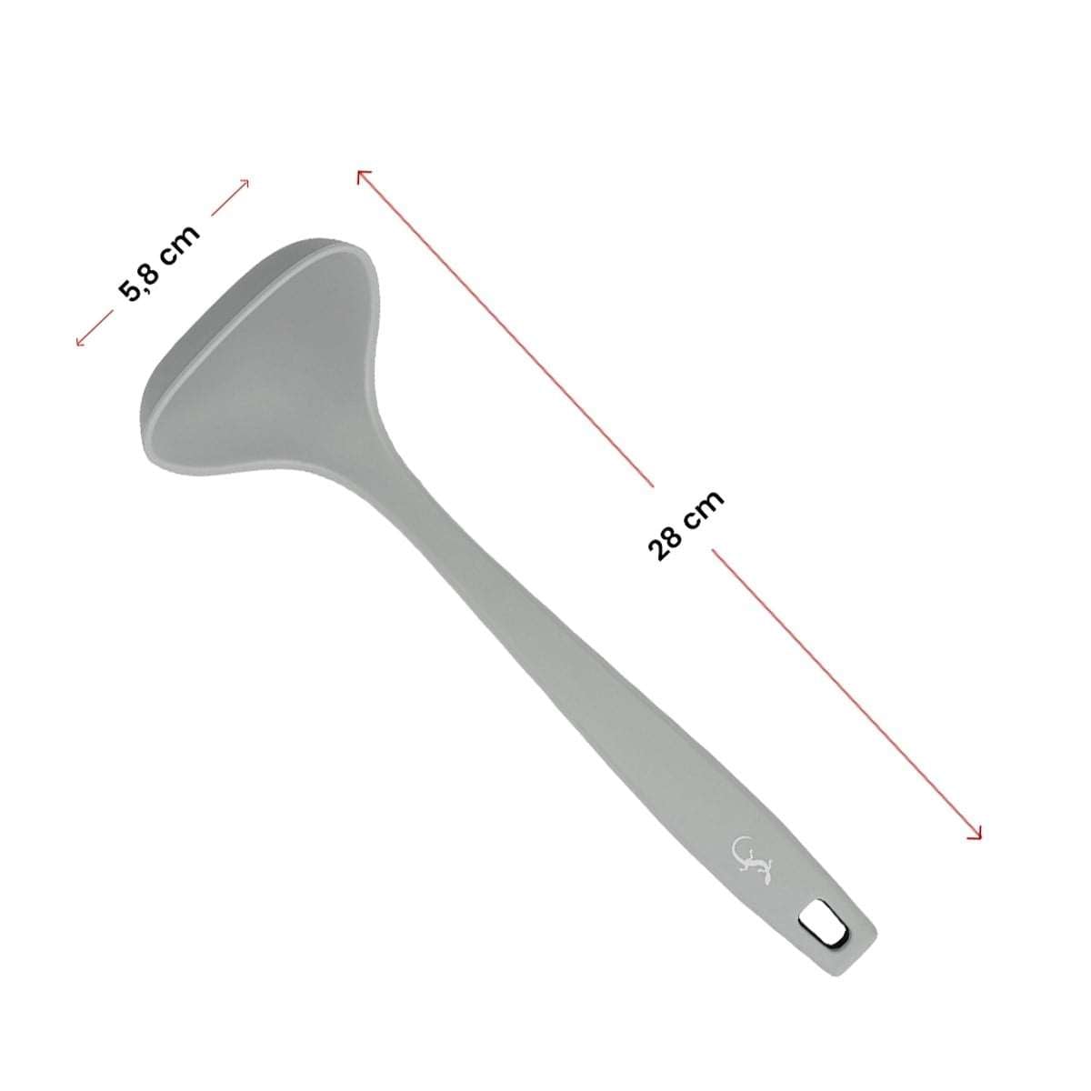 Lurch - Platin Silikon Sos Kepçesi 28 cm Açık Gri - Yanmaz, Yapışmaz, Bükülmez, Çizmez, Tat ve Koku Bırakmaz - 240015