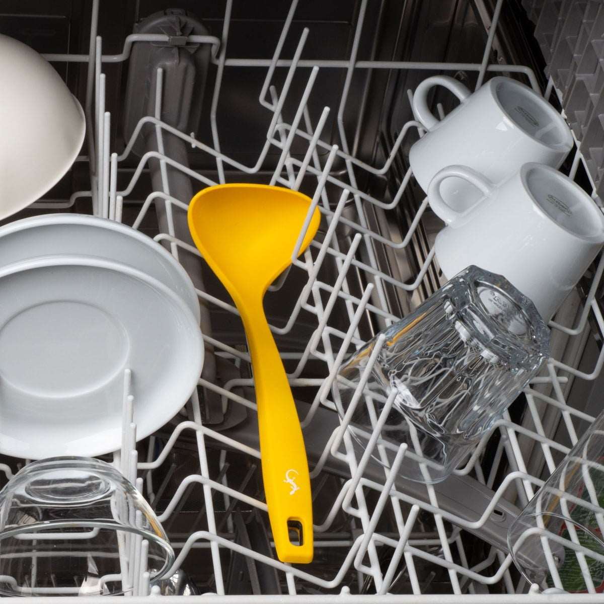 Lurch - Platin Silikon Sos Kepçesi 28 cm Sarı - Yanmaz, Yapışmaz, Bükülmez, Çizmez, Tat ve Koku Bırakmaz - 240055