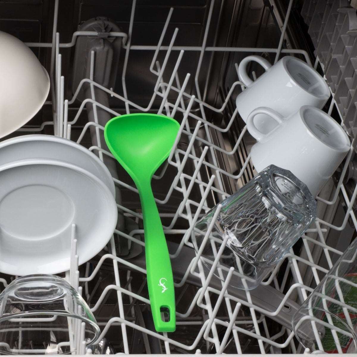 Lurch - Platin Silikon Sos Kepçesi 28 cm - Yeşil - Yanmaz, Yapışmaz, Bükülmez, Çizmez, Tat ve Koku Bırakmaz - 240095