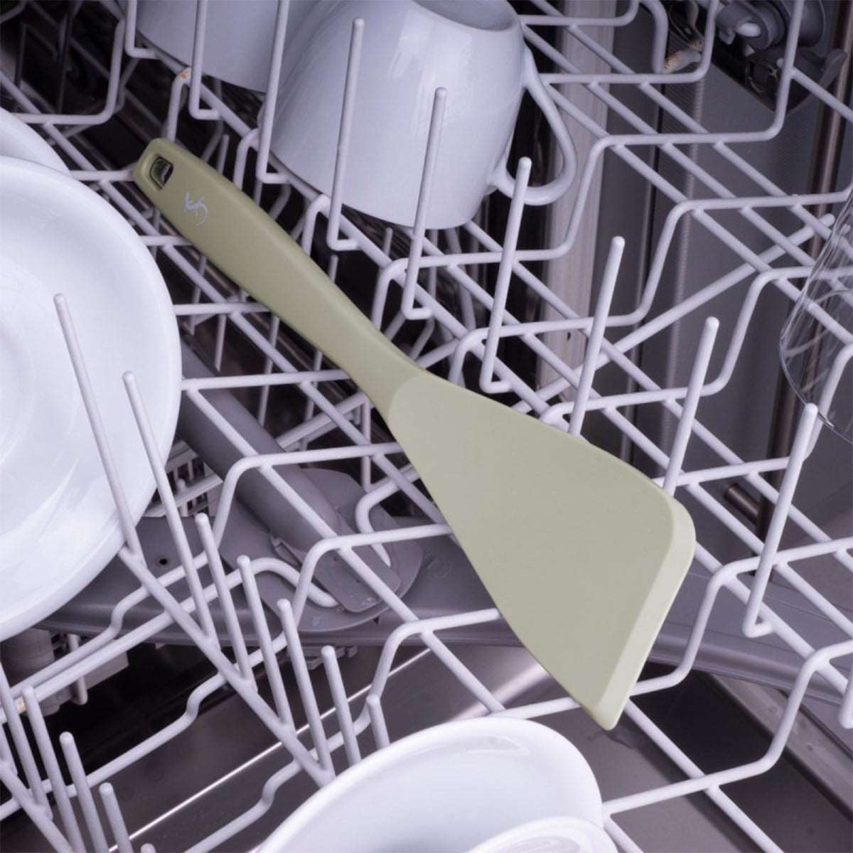 Lurch - Platin Silikon Spatula 28 cm Açık Gri - Yanmaz, Yapışmaz, Bükülmez, Çizmez, Tat ve Koku Bırakmaz - 240004