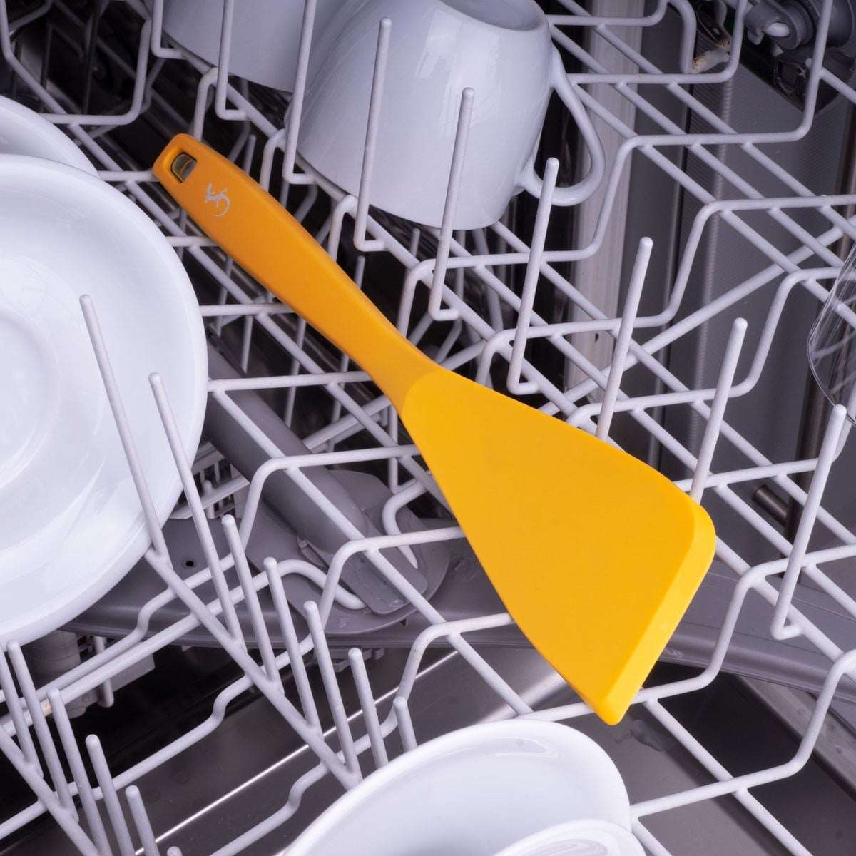 Lurch - Platin Silikon Spatula 28 cm Sarı - Yanmaz, Yapışmaz, Bükülmez, Çizmez, Tat ve Koku Bırakmaz - 240044