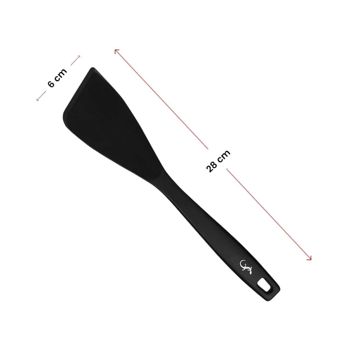 Lurch - Platin Silikon Spatula 28 cm Siyah - Yanmaz, Yapışmaz, Bükülmez, Çizmez, Tat ve Koku Bırakmaz - 240604