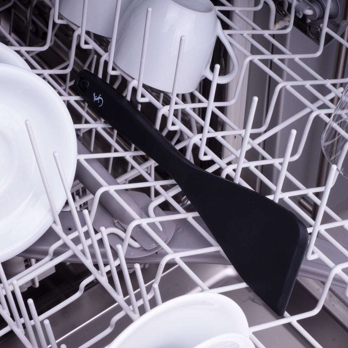 Lurch - Platin Silikon Spatula 28 cm Siyah - Yanmaz, Yapışmaz, Bükülmez, Çizmez, Tat ve Koku Bırakmaz - 240604
