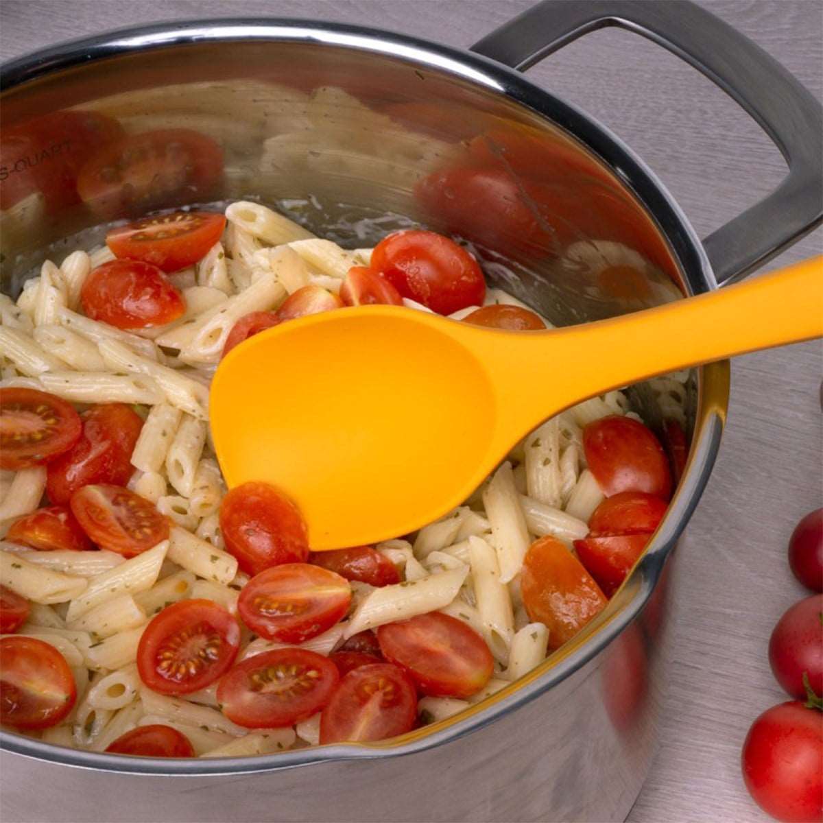 Lurch - Platin Silikon Yemek Kaşığı 28 cm Sarı - Yanmaz, Yapışmaz, Bükülmez, Çizmez, Tat ve Koku Bırakmaz - 240041