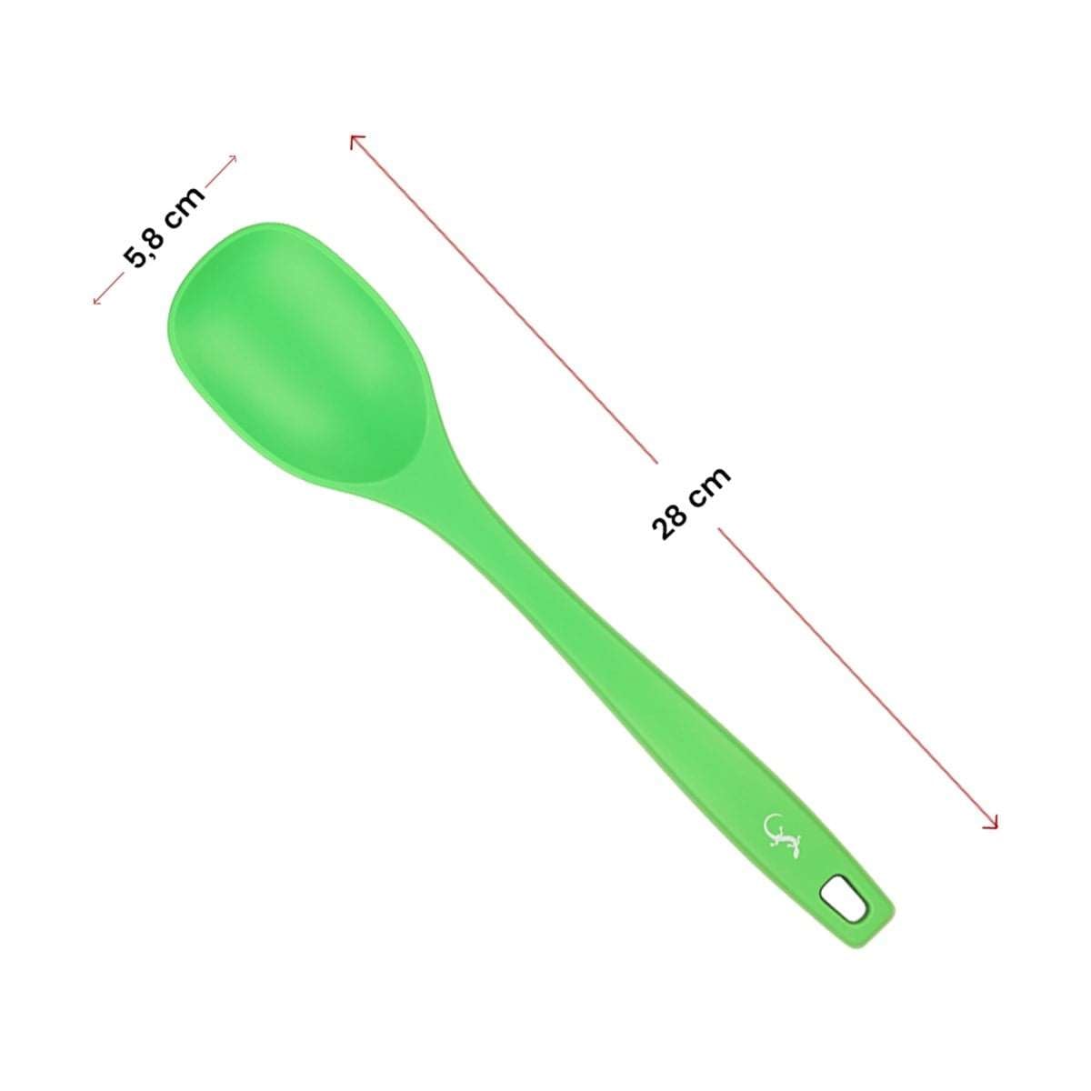 Lurch - Platin Silikon Yemek Kaşığı 28 cm Yeşil - Yanmaz, Yapışmaz, Bükülmez, Çizmez, Tat ve Koku Bırakmaz - 240081