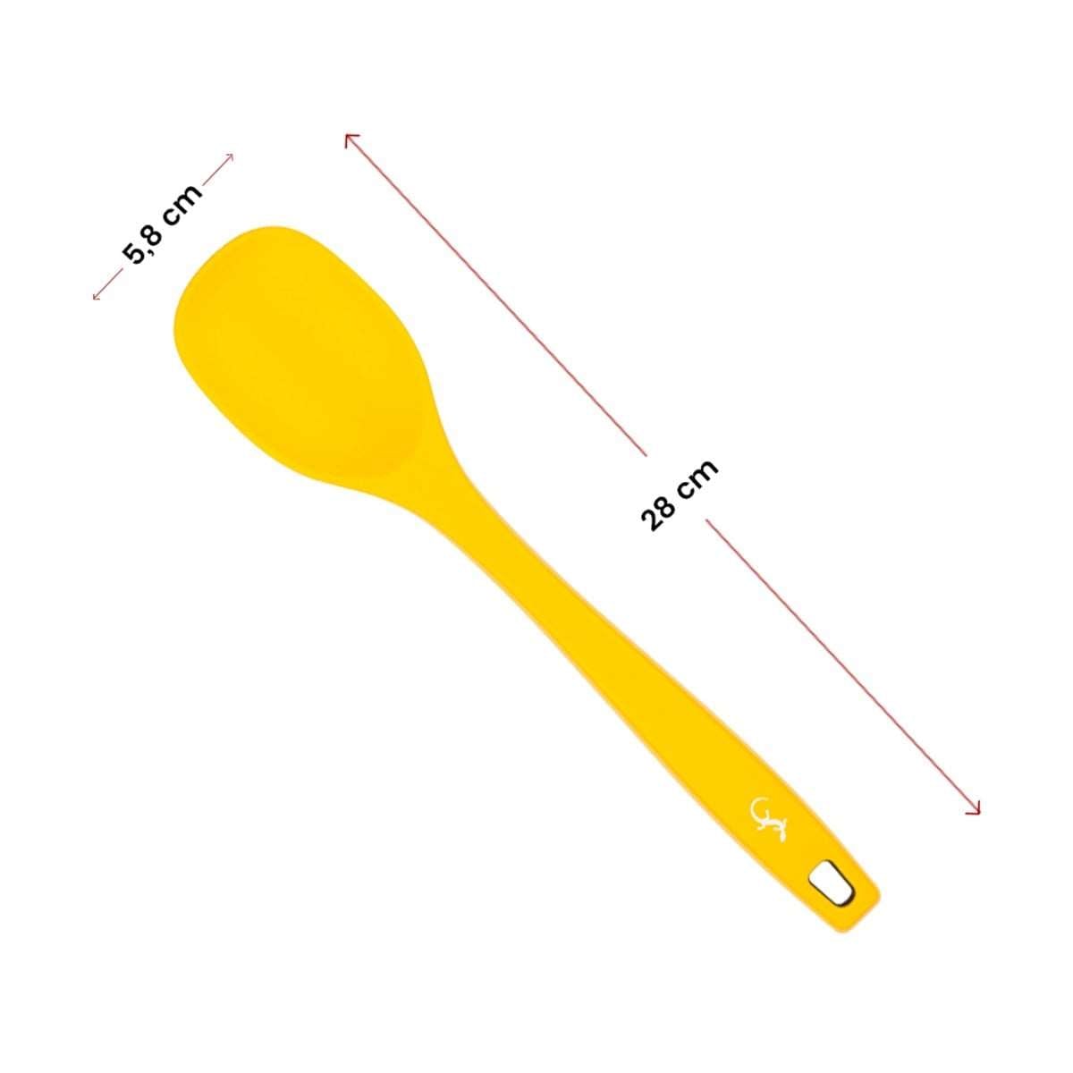 Lurch - Platin Silikon Yemek Kaşığı 28 cm Sarı - Yanmaz, Yapışmaz, Bükülmez, Çizmez, Tat ve Koku Bırakmaz - 240041