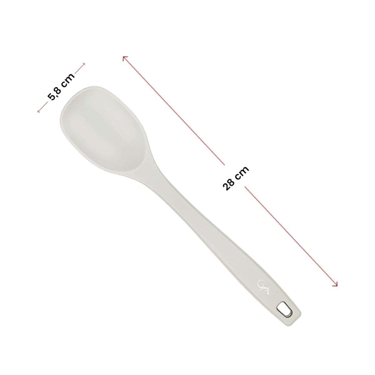 Lurch - Platin Silikon Yemek Kaşığı 28 cm Açık Gri - Yanmaz, Yapışmaz, Bükülmez, Çizmez, Tat ve Koku Bırakmaz - 240001