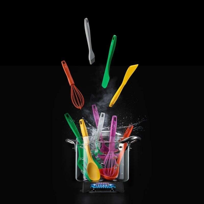 Lurch - Platin Silikon Yemek Kaşığı 28 cm Açık Gri - Yanmaz, Yapışmaz, Bükülmez, Çizmez, Tat ve Koku Bırakmaz - 240001