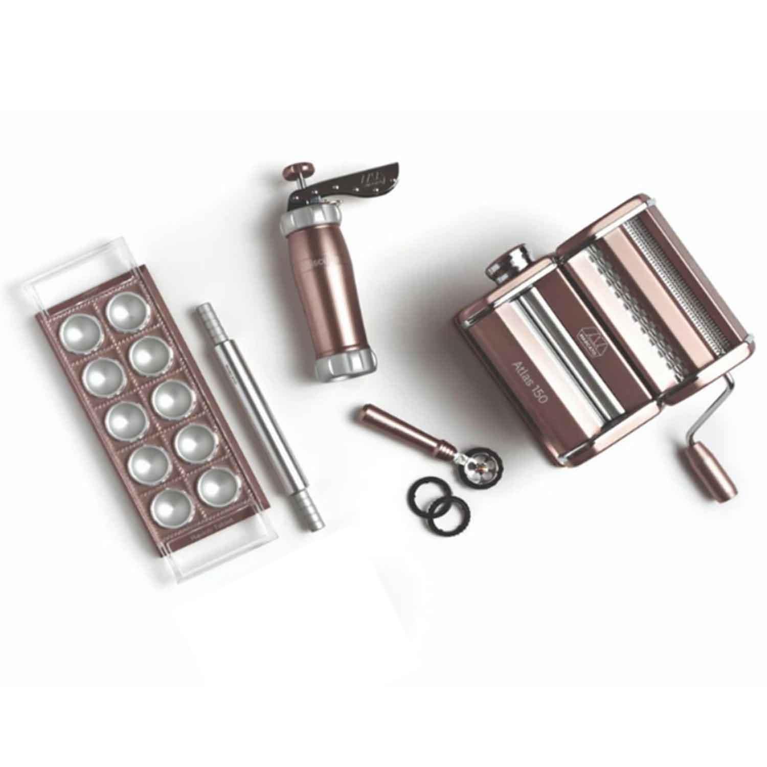 Marcato Atlas 150 Premium Plus Pembe Makarna Makinesi Seti, Manuel, MARCATO, Erişte Makarna Makineleri