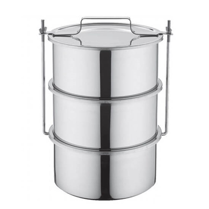 Özbir Sanayi Tipi 3 Lü Sefertası, 18X8 Cm 304 Kalite Paslanmaz 2,5 Litre 