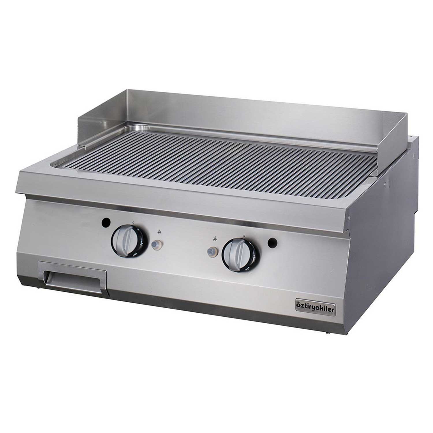 Öztiryakiler 700 Seri Set Üstü Grill Plate Oluklu Gazlı  80x70x30 Cm