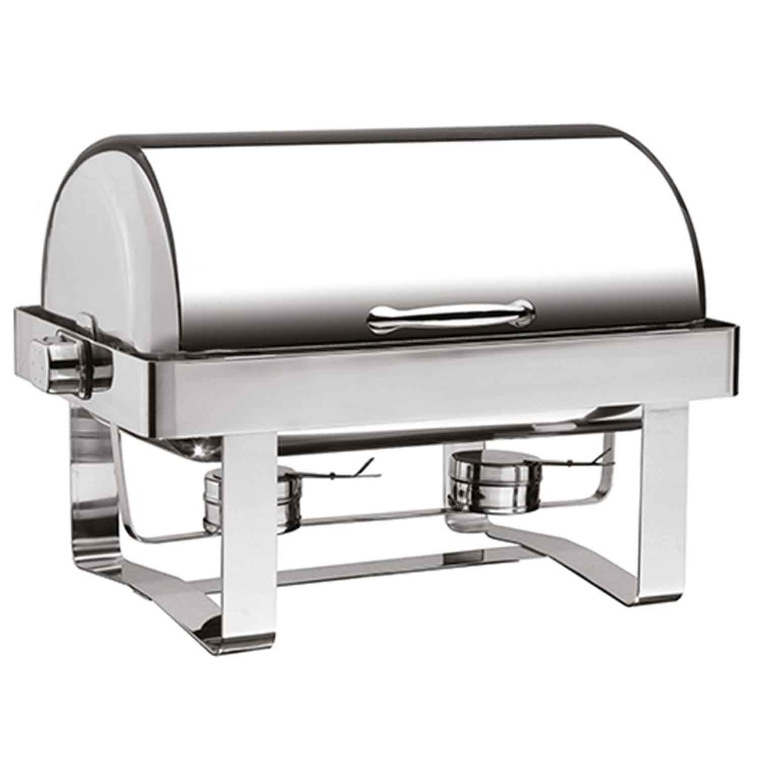 Öztiryakiler Chafing Dish 1/1 Düz Ayak 180 Derece Açılır Kapak Elektrikli+Jel Yakıtlı