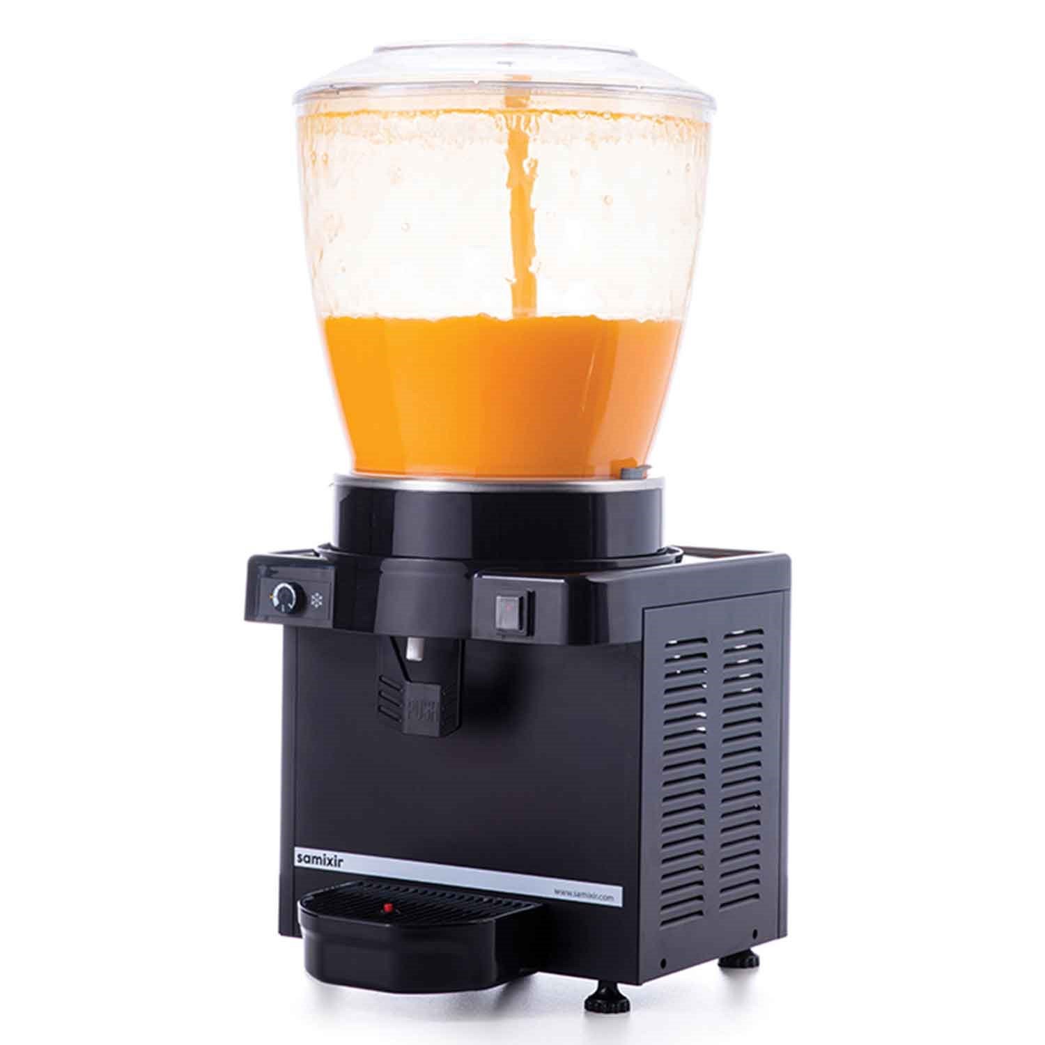 Samixir 22 L Panoromik Fıskiyeli Analog Meyve Suyu Soğutucu Siyah