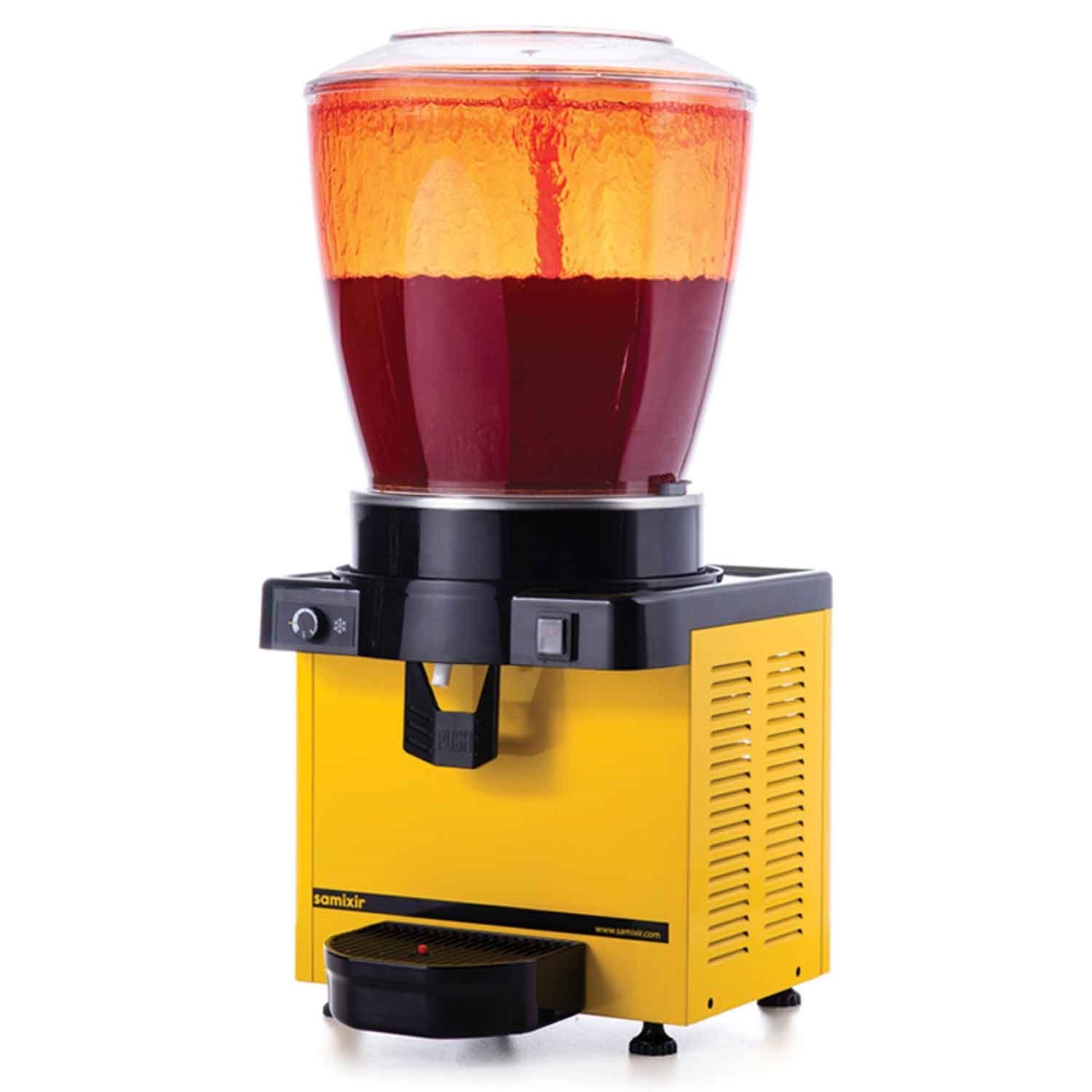 Samixir 22 Litre Panoromik Fıskiyeli Analog Meyve Suyu Soğutucu Sarı