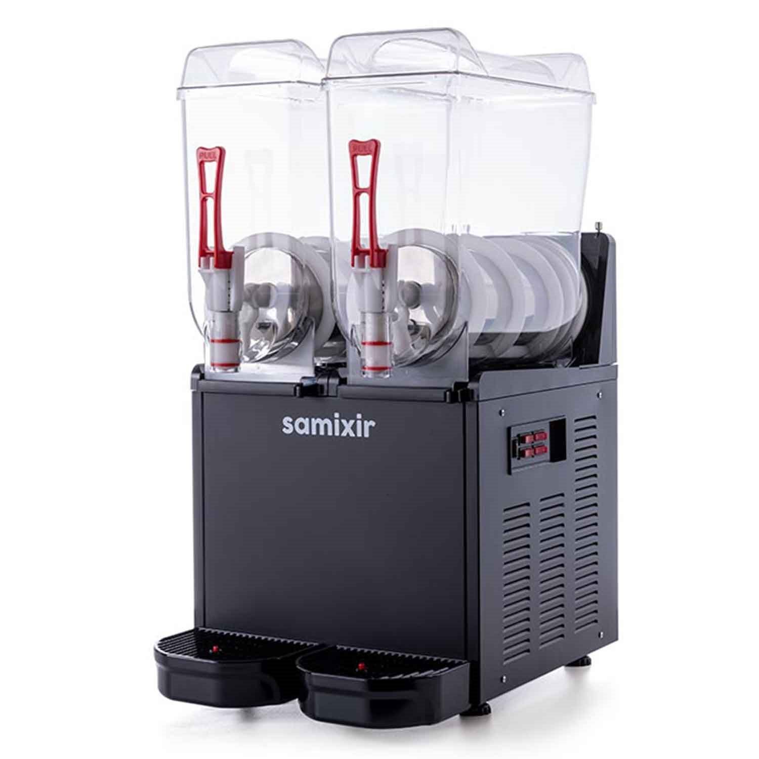 Samixir Ice Slush Twin Buzlu İçecek Granita Makinesi 12+12 Litre Siyah, Samixir, Slash Karlı İçecek Makineleri