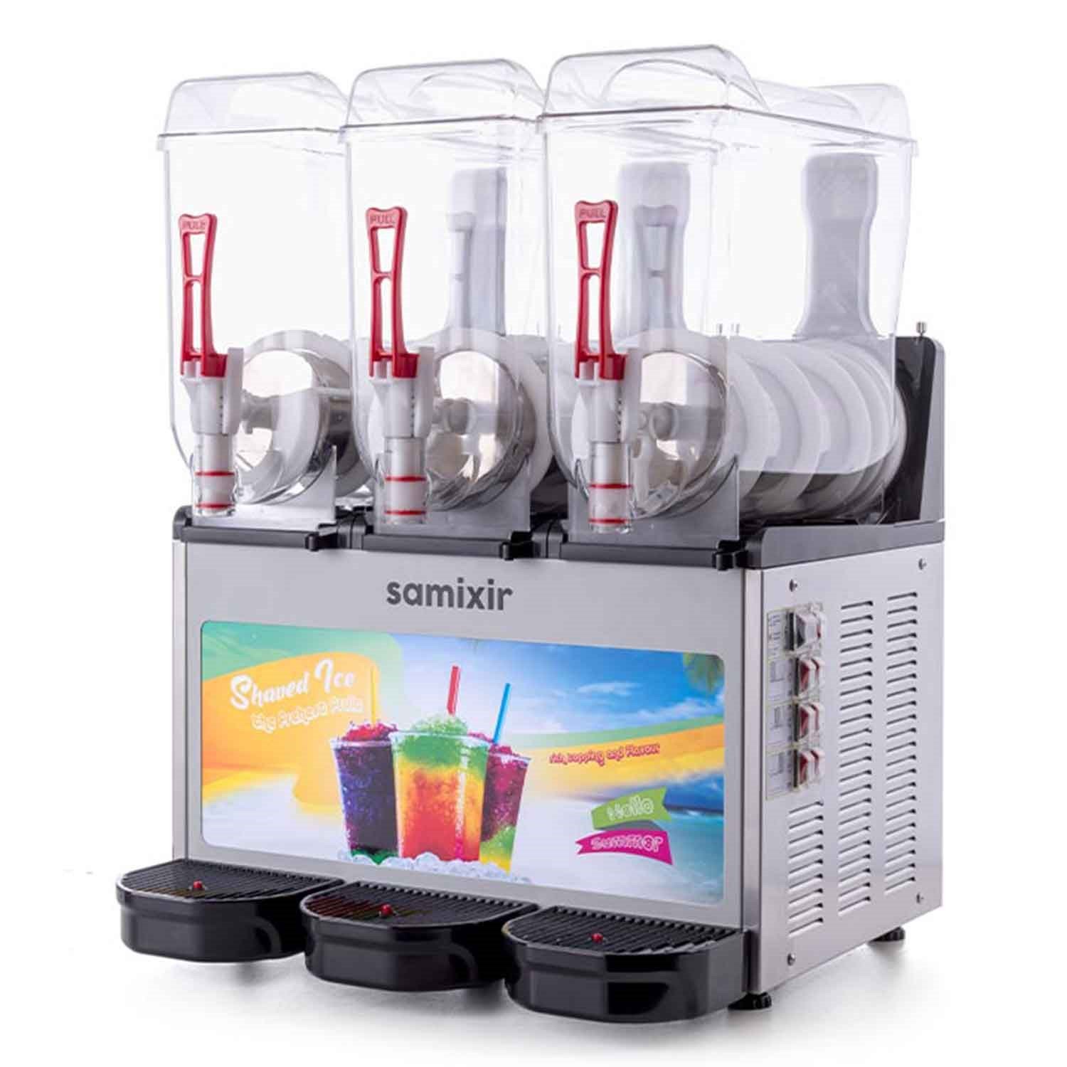 Samixir Triple Alure Ice Slush, Granita Meyve Suyu Dispenseri, 12+12+12 L İnox, Samixir, Slash Karlı İçecek Makineleri