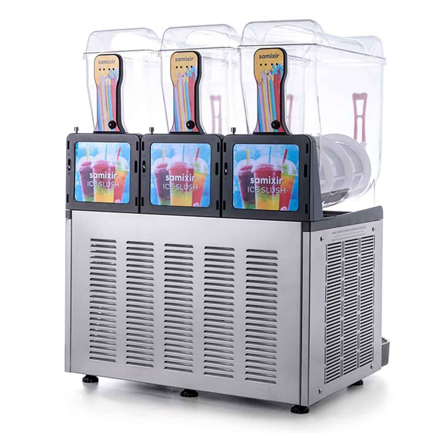 Samixir Triple Alure Ice Slush, Granita Meyve Suyu Dispenseri, 12+12+12 L İnox, Samixir, Slash Karlı İçecek Makineleri