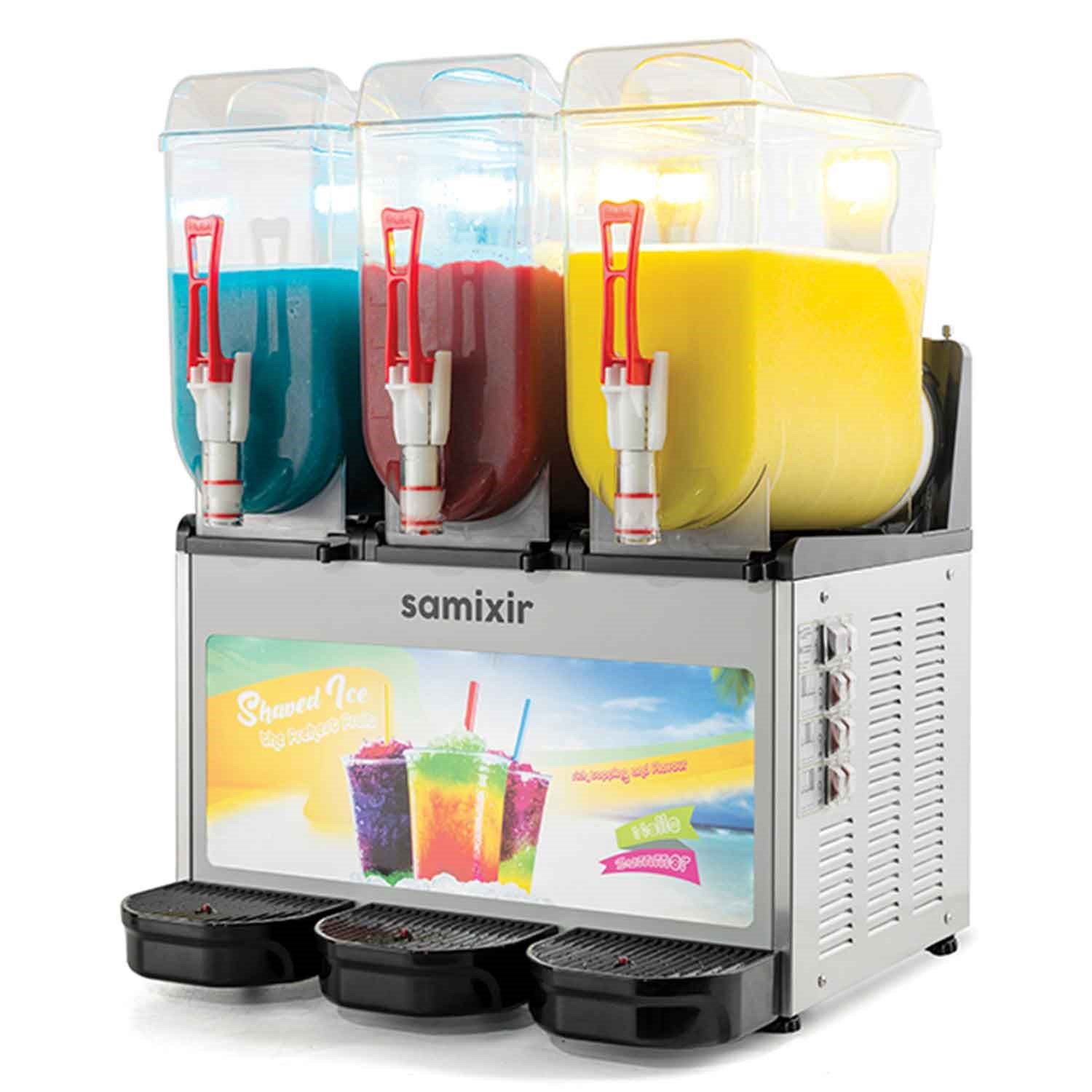Samixir Triple Alure Ice Slush, Granita Meyve Suyu Dispenseri, 12+12+12 L İnox, Samixir, Slash Karlı İçecek Makineleri