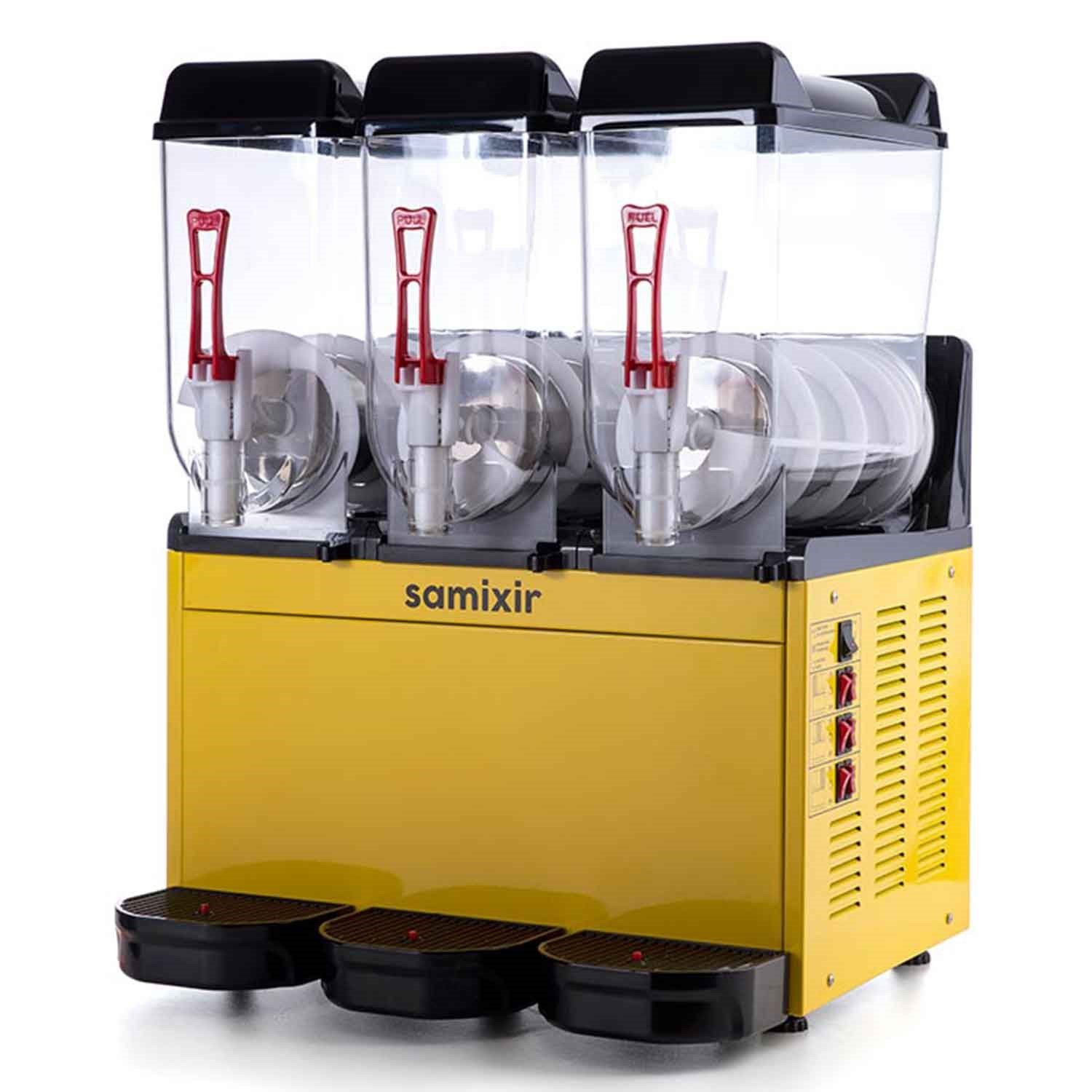 Samixir Triple Ice Slush Granita Buzlu İçecek Makinesi 12+12+12 Litre Sarı, Samixir, Slash Karlı İçecek Makineleri