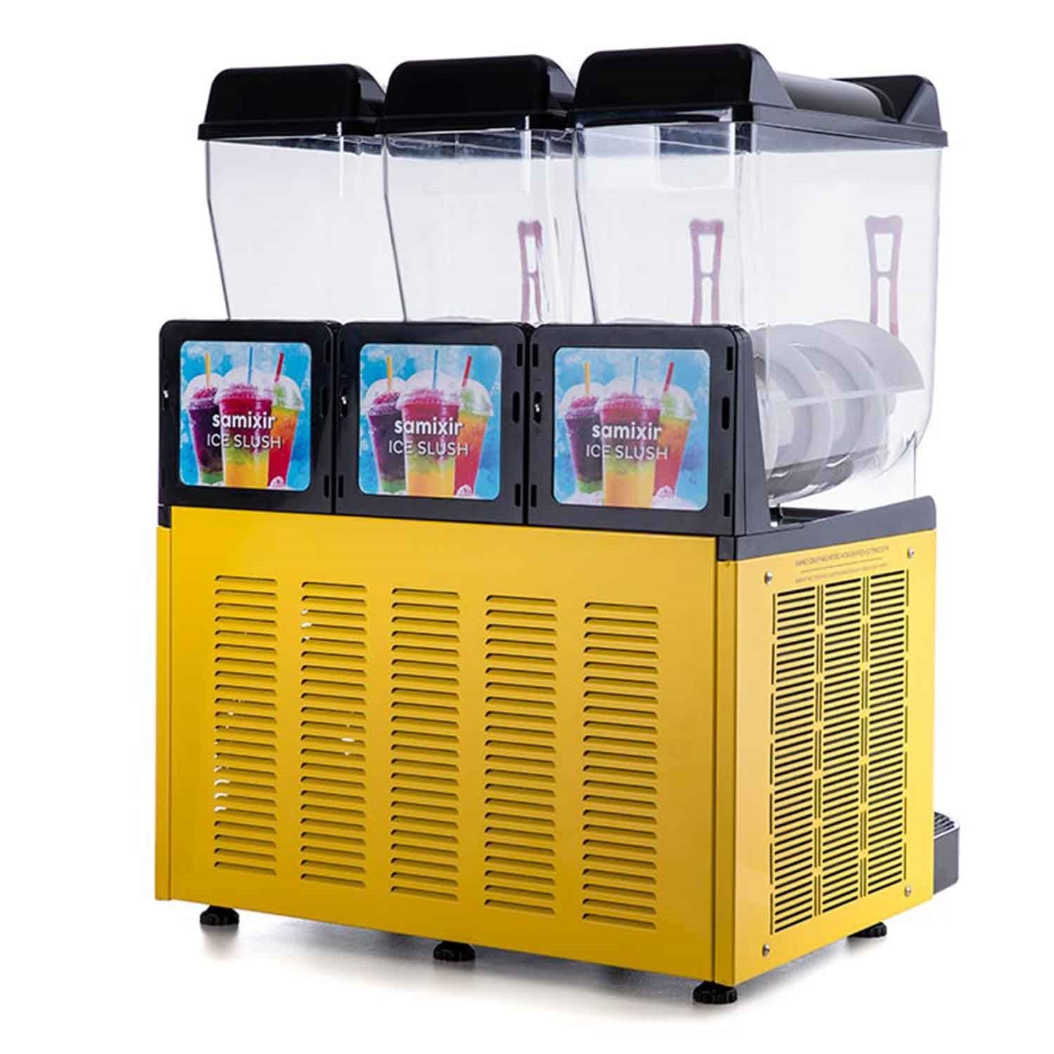 Samixir Triple Ice Slush Granita Buzlu İçecek Makinesi 12+12+12 Litre Sarı, Samixir, Slash Karlı İçecek Makineleri