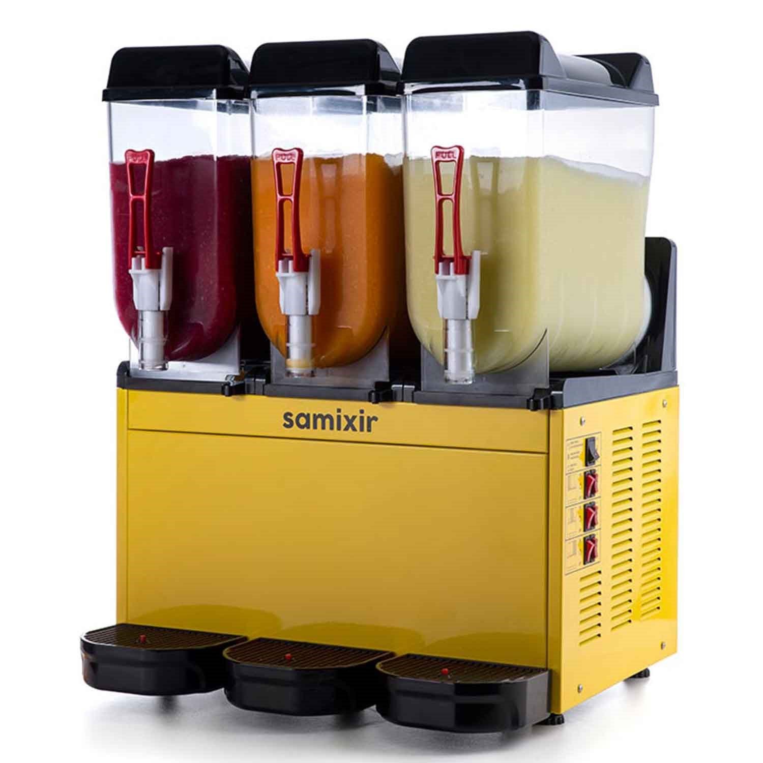 Samixir Triple Ice Slush Granita Buzlu İçecek Makinesi 12+12+12 Litre Sarı, Samixir, Slash Karlı İçecek Makineleri