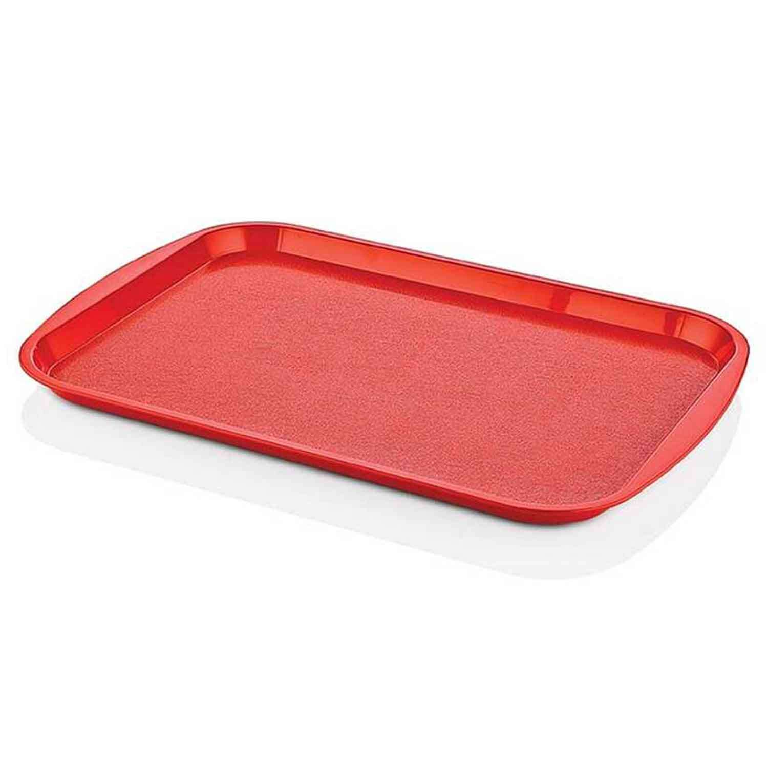Servis Tepsisi, Abs Plastik, Kırmızı 27X36 Cm, EPİNOX, Abs Plastik Servis Tepsileri