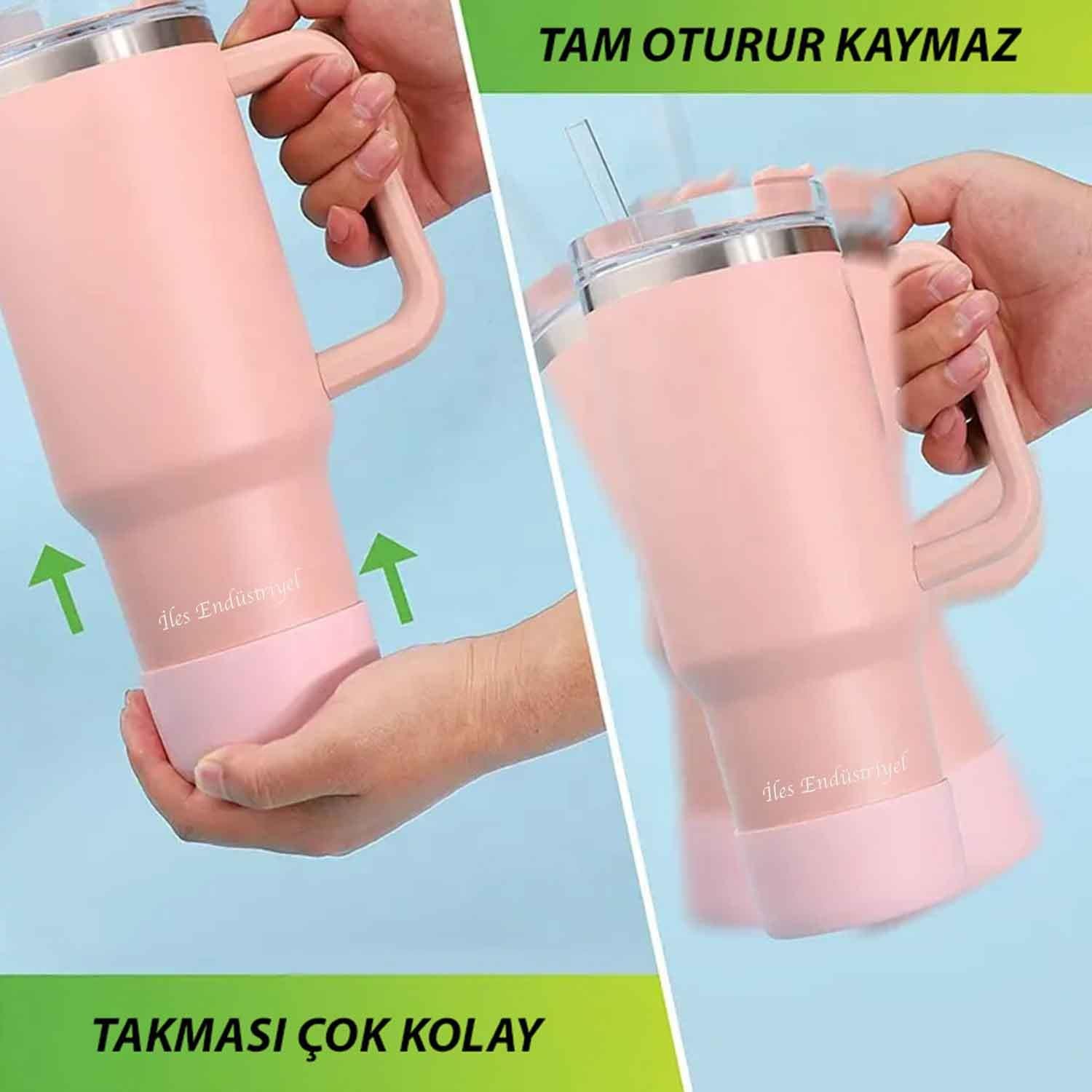 Trailx Stanley Quencher & Iceflow Kaymaz Silikon Taban Koruyucu, Pembe, TRAİLX, Termoslar