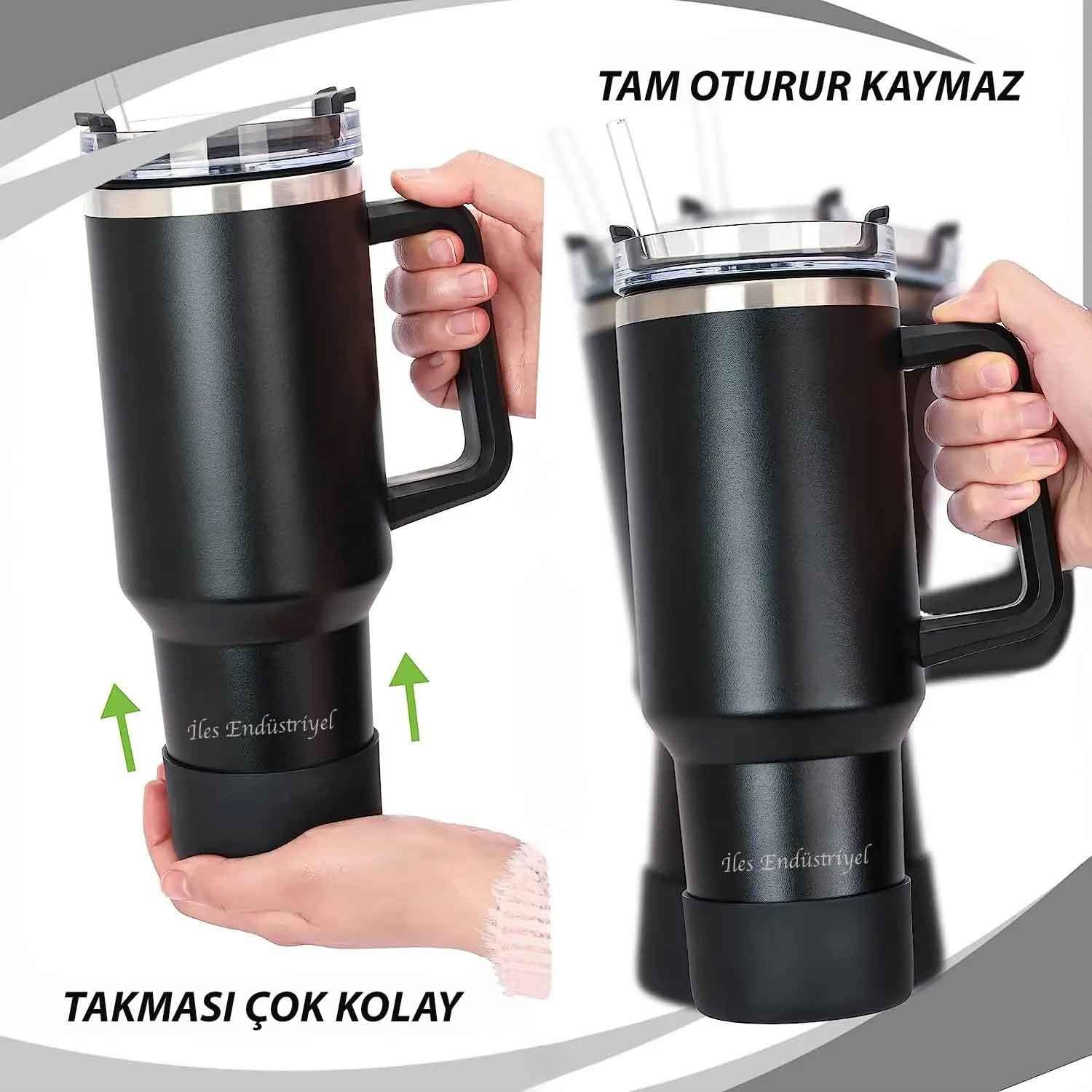 Trailx Stanley Quencher & Iceflow Kaymaz Silikon Taban Koruyucu, Siyah, TRAİLX, Termoslar