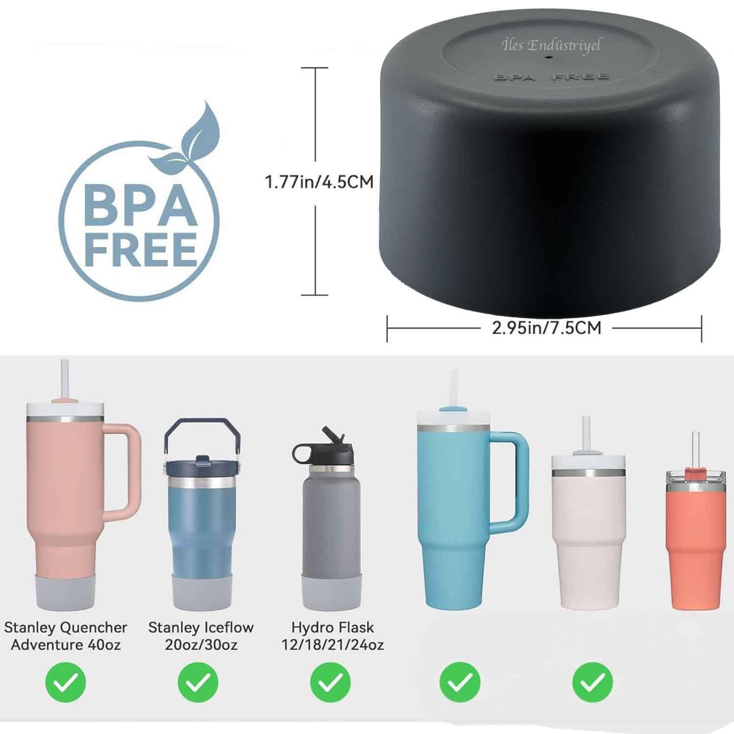 Trailx Stanley Quencher & Iceflow Kaymaz Silikon Taban Koruyucu, Gri, TRAİLX, Termoslar