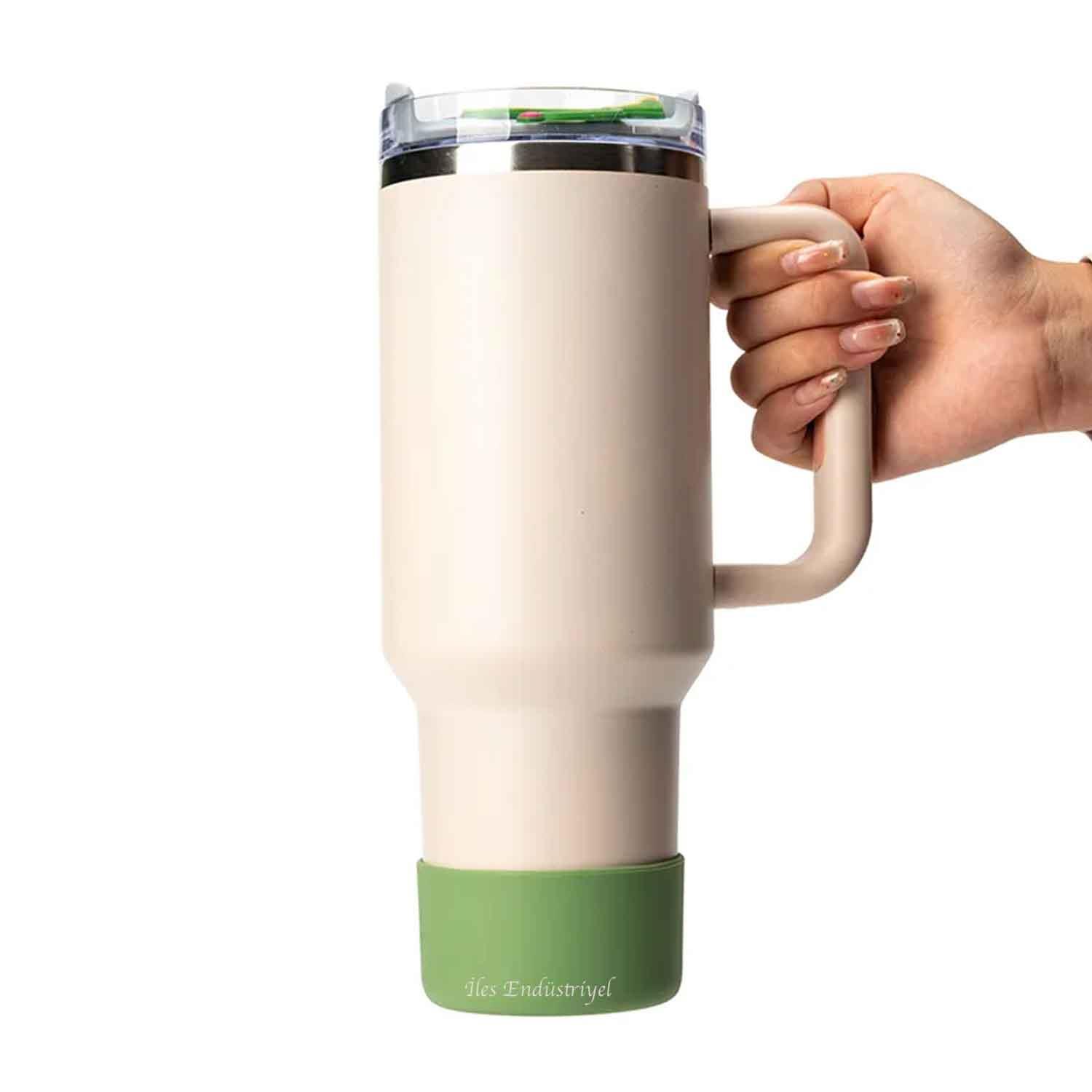 Trailx Stanley Quencher & Iceflow Kaymaz Silikon Taban Koruyucu, Yeşil, TRAİLX, Termoslar