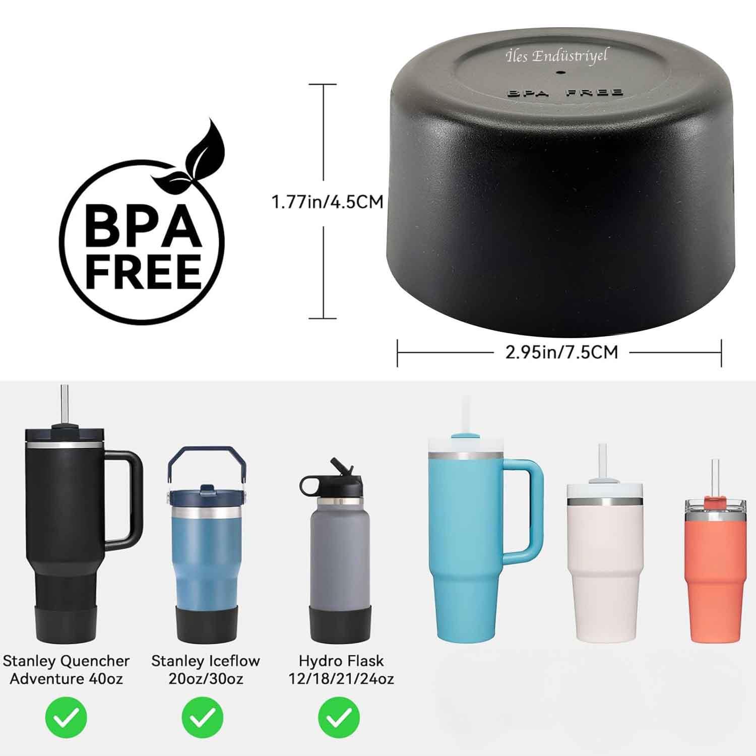 Trailx Stanley Quencher & Iceflow Kaymaz Silikon Taban Koruyucu, Siyah, TRAİLX, Termoslar