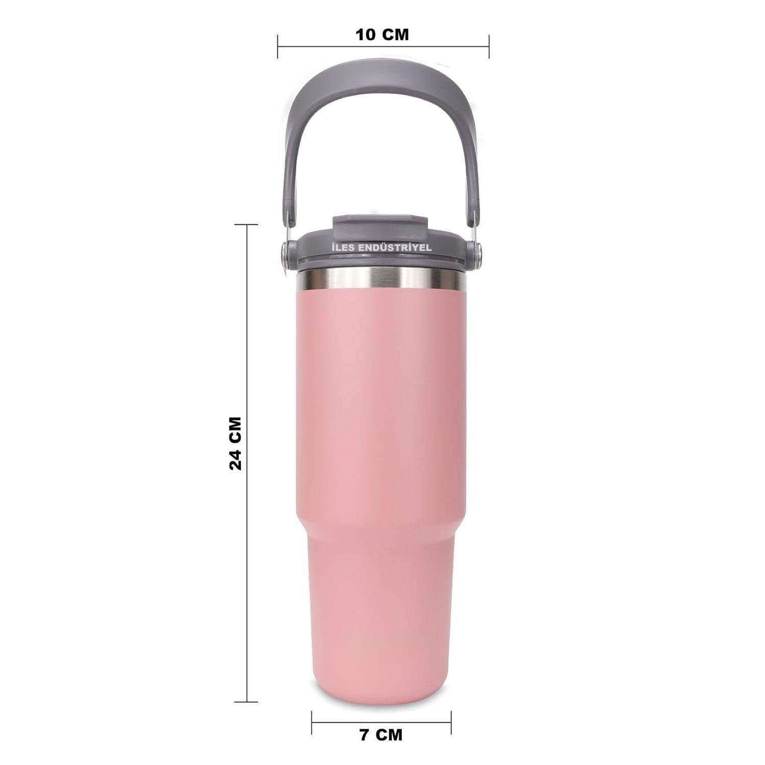 Trailx Vakumlu Termos, Paslanmaz Çelik 30 Oz/887 ml, Pembe, TRAİLX, Termoslar