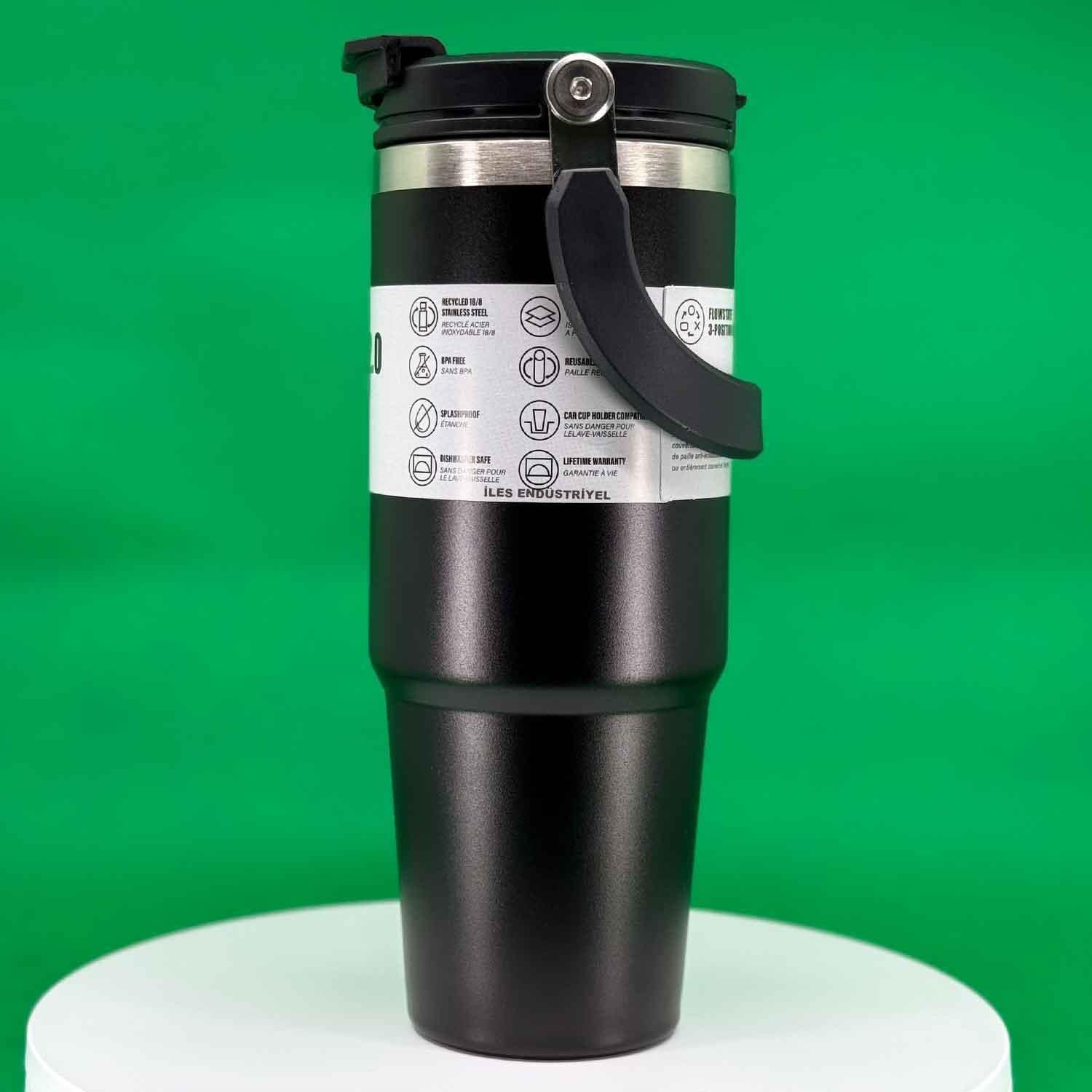 Trailx Vakumlu Termos, Paslanmaz Çelik 30 Oz/887 ml, Siyah, TRAİLX, Termoslar