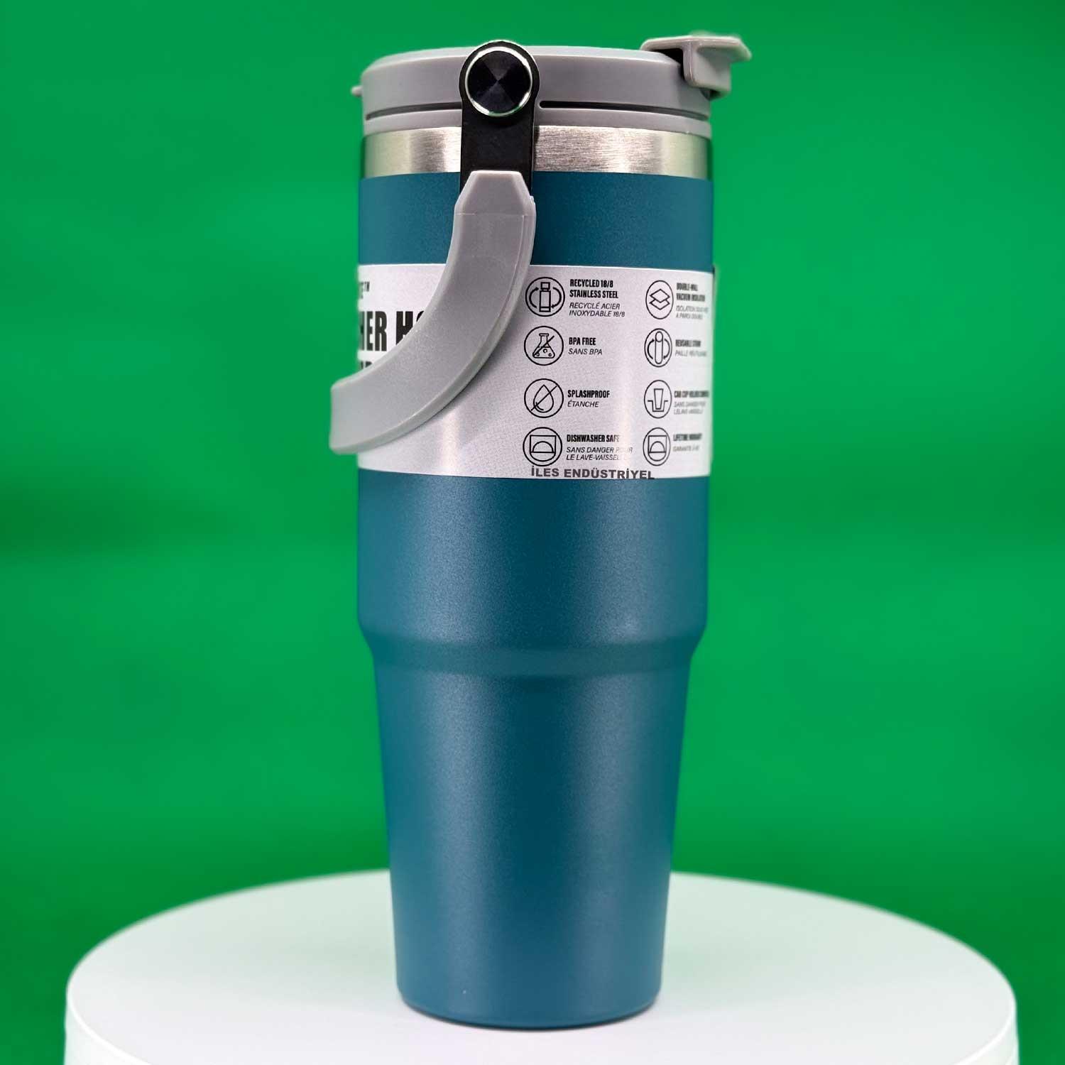 Trailx Vakumlu Termos, Paslanmaz Çelik 30 Oz/887 ml, Mavi, TRAİLX, Termoslar