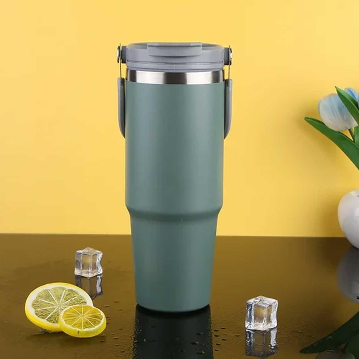 Trailx Vakumlu Termos, Paslanmaz Çelik 30 Oz/887 ml, Yeşil, TRAİLX, Termoslar