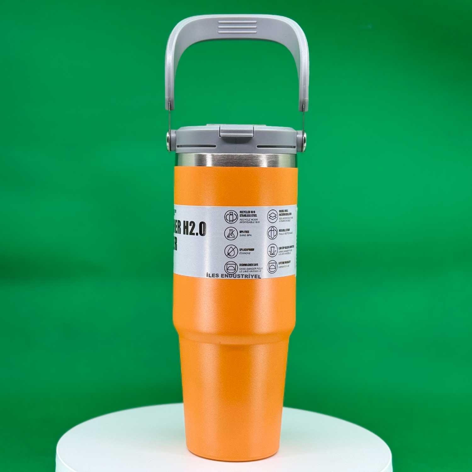 Trailx Vakumlu Termos, Paslanmaz Çelik 30 Oz/887 ml, Orange, TRAİLX, Termoslar